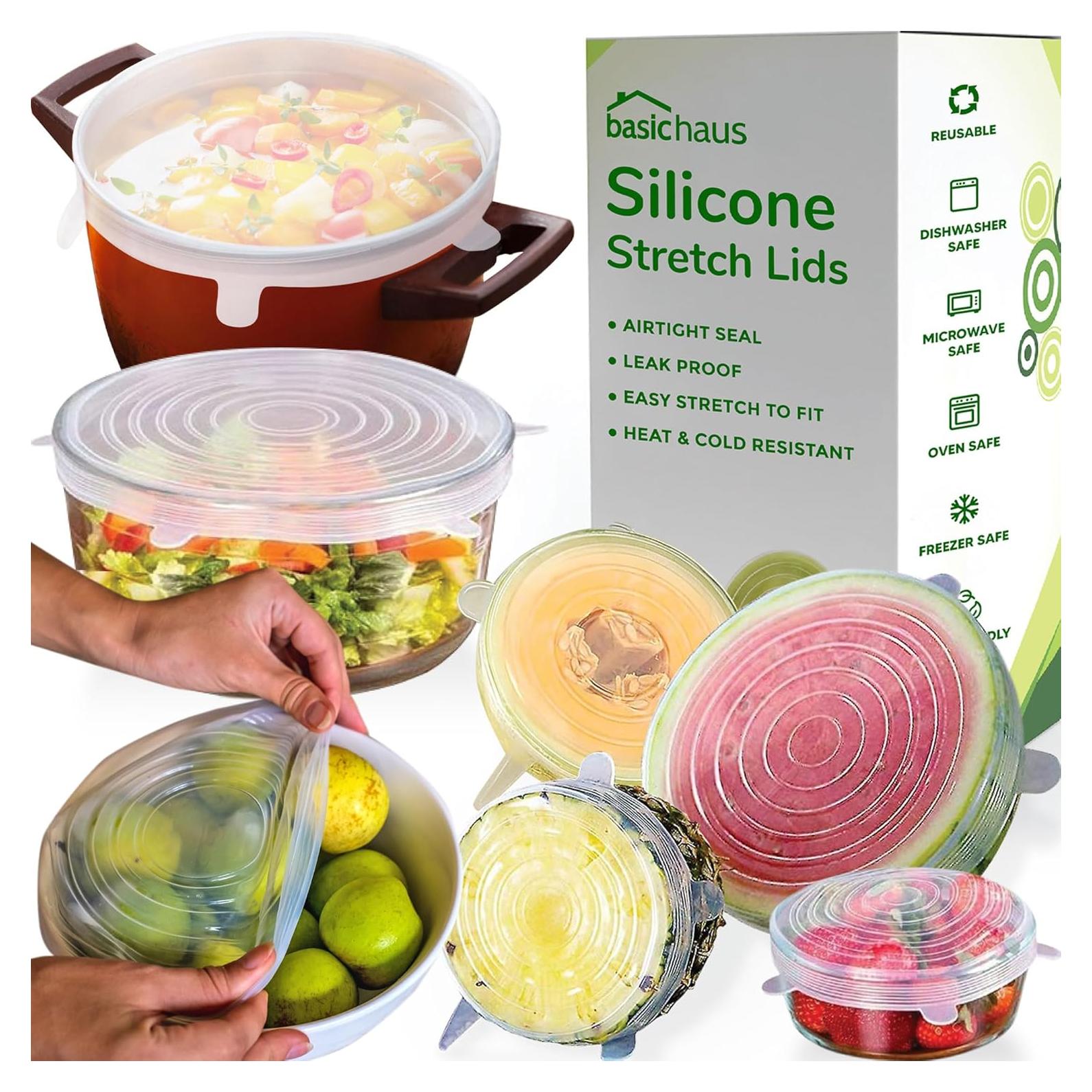 Juego de 7 Tapas de Silicona Reutilizables Basic Haus