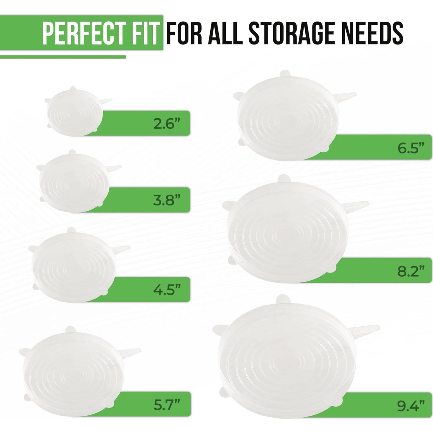 Juego de 7 Tapas de Silicona Reutilizables Basic Haus