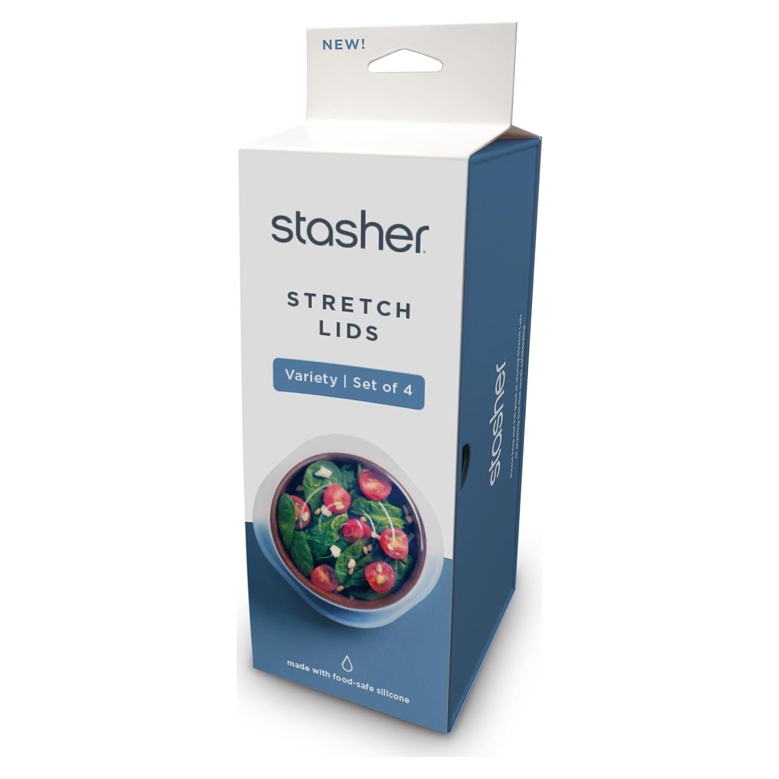 Tapa de Silicona Reutilizable Stasher 4-Pack Transparente