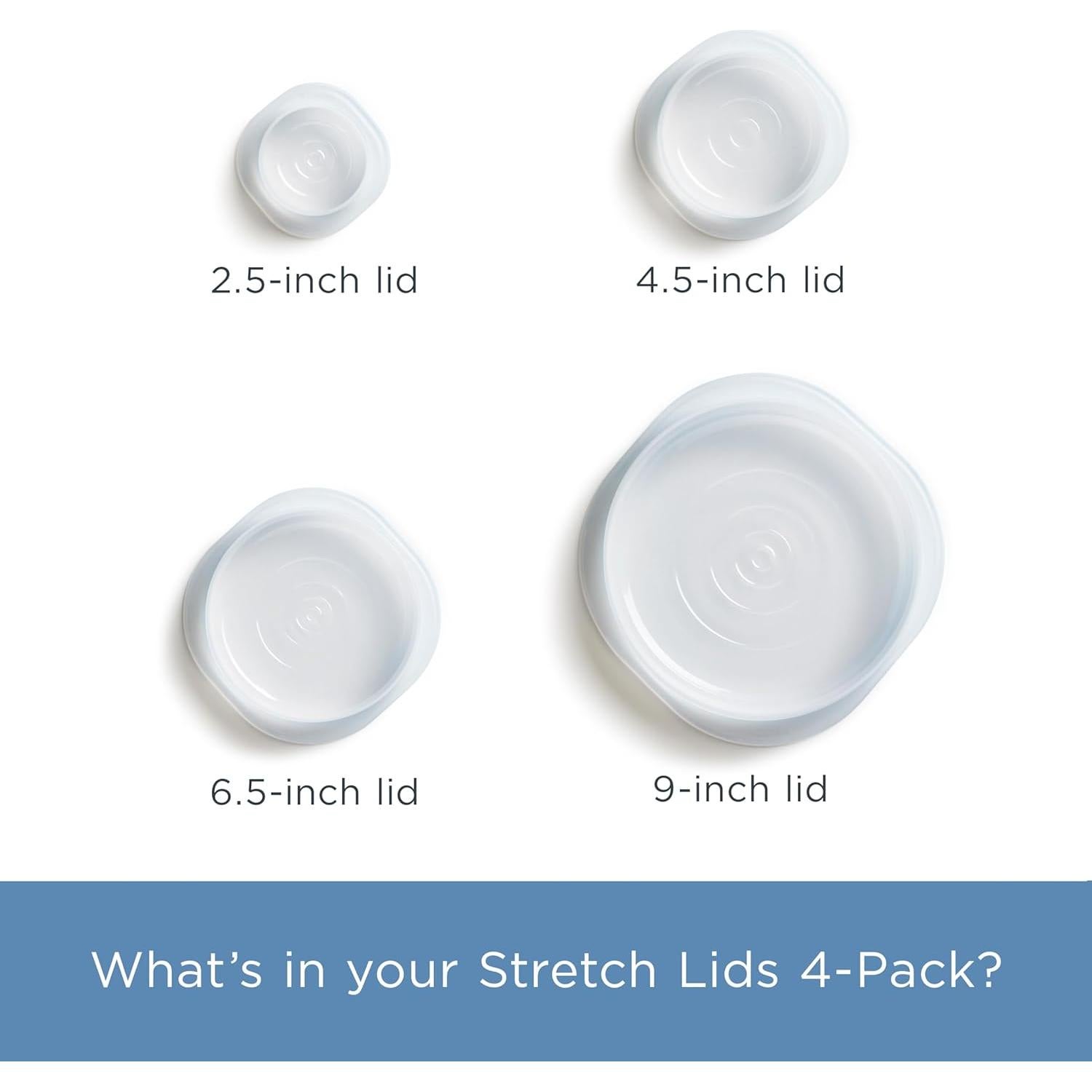 Tapa de Silicona Reutilizable Stasher 4-Pack Transparente