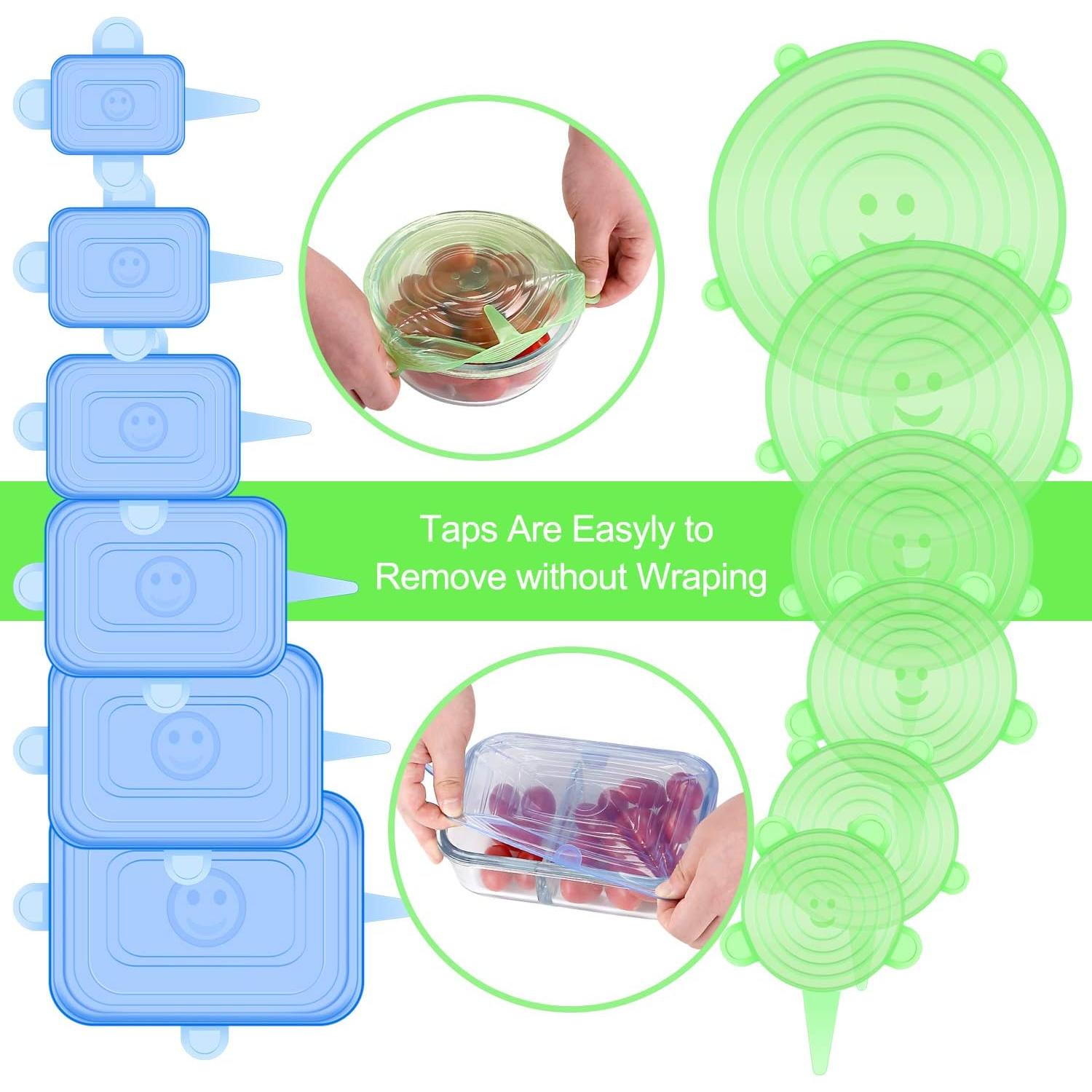 Tapas de Silicona Estirables ONEGOL - Paquete de 12, 6 Tamaños