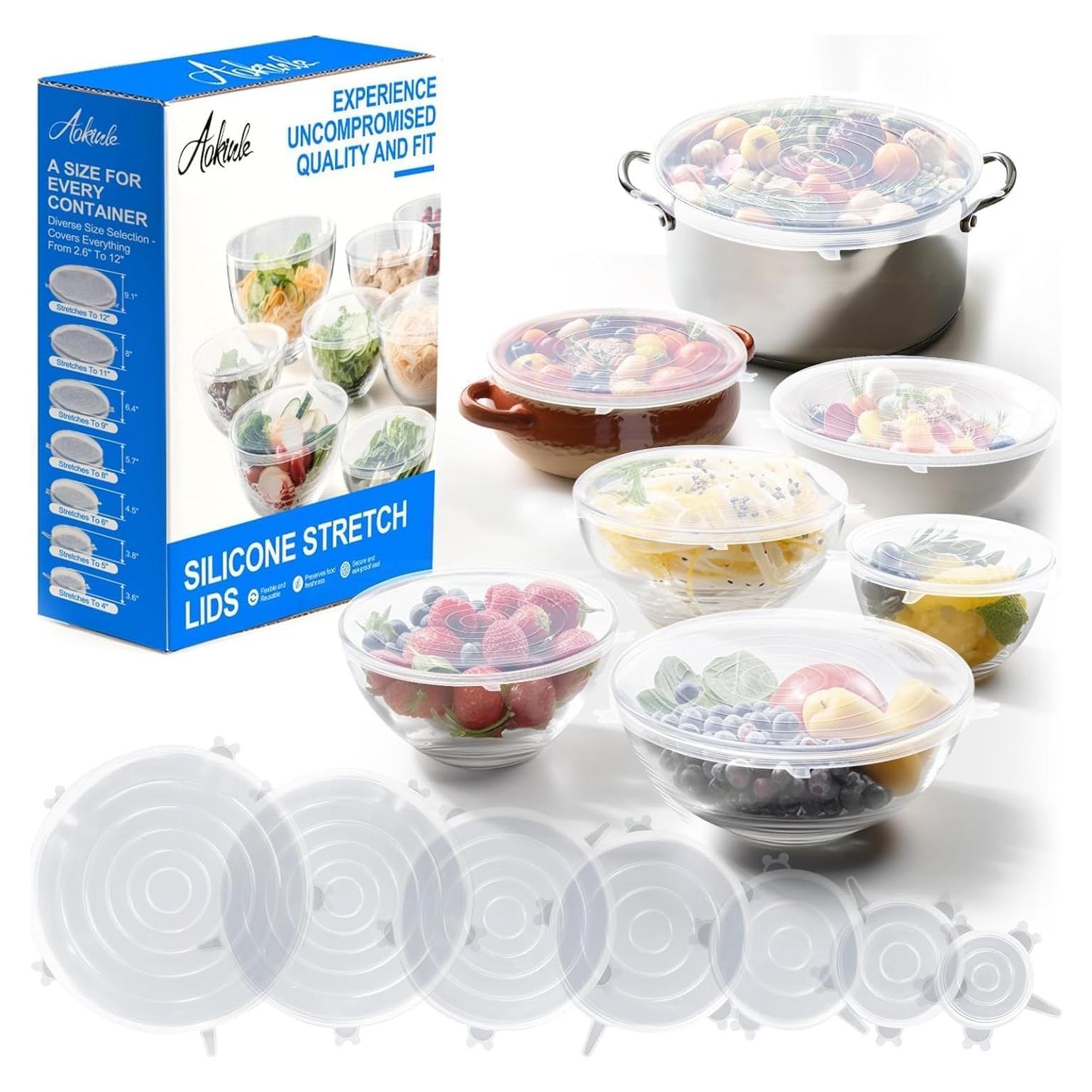 14 Tapas de Silicona Reutilizables Aokinle - 7 Tamaños