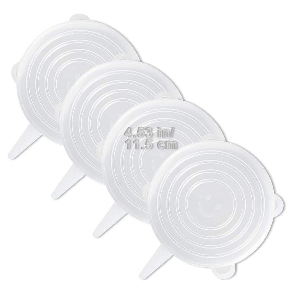 Paquete de 4 tapas de silicona LELE LIFE 11.5cm reutilizables