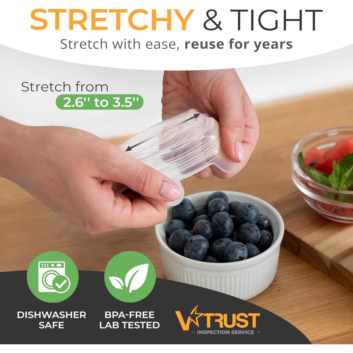 Tapa de Silicona Orblue 6 Piezas 6.6 a 8.9 cm Transparente