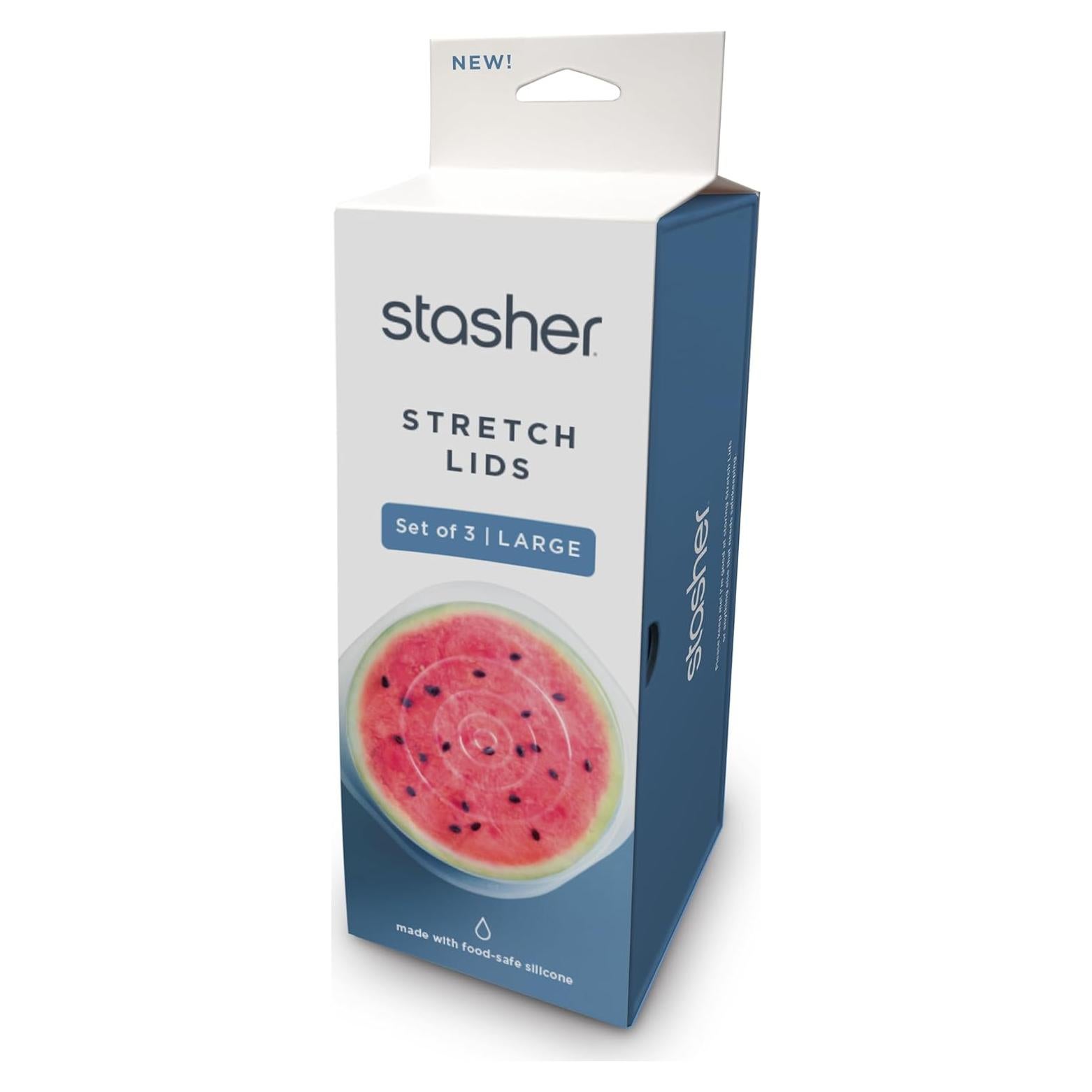 Tapa de Silicona Reutilizable Stasher 3-Pack Grande 22.86 cm