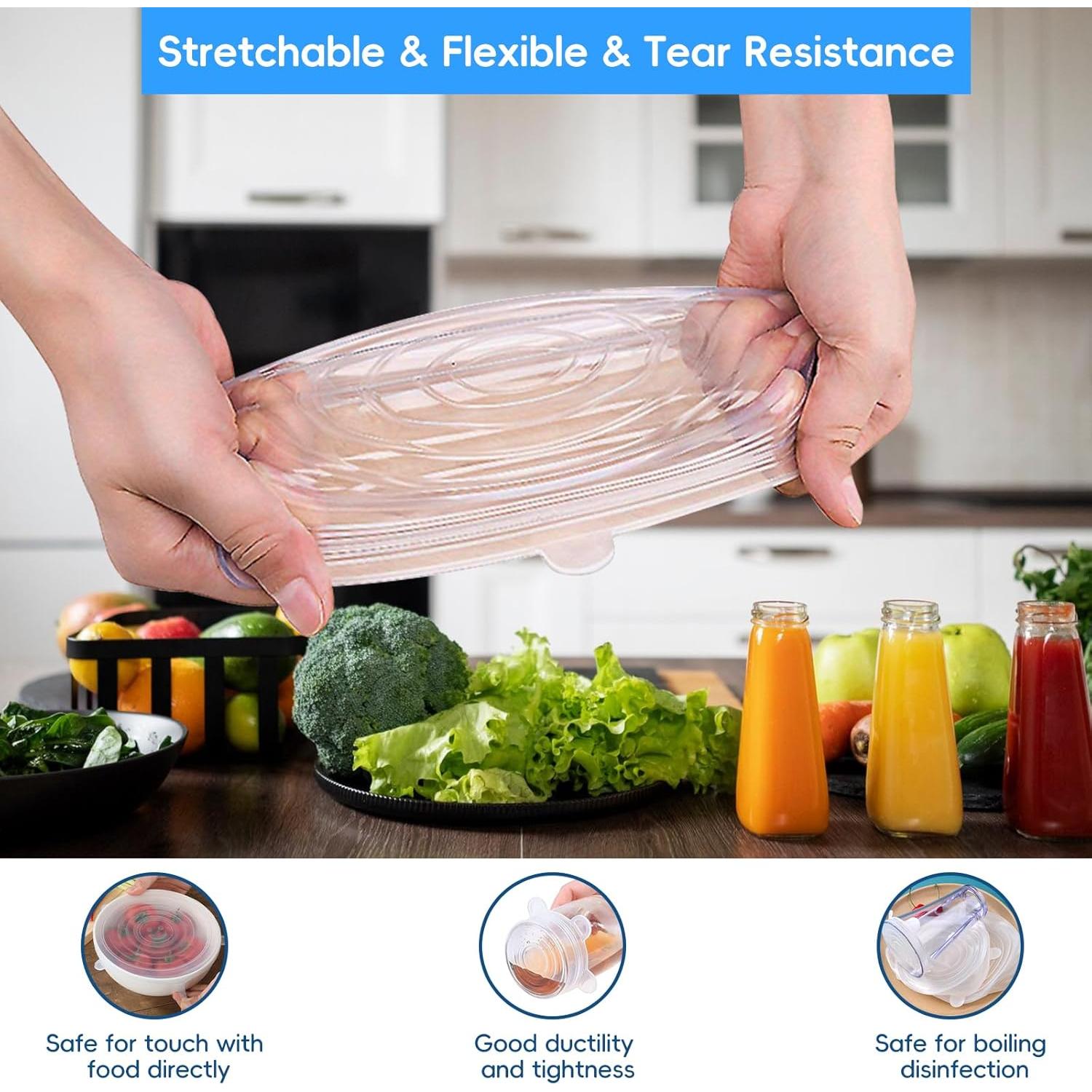 12 Tapas de Silicona Reutilizables MISSJOJIAY para Alimentos