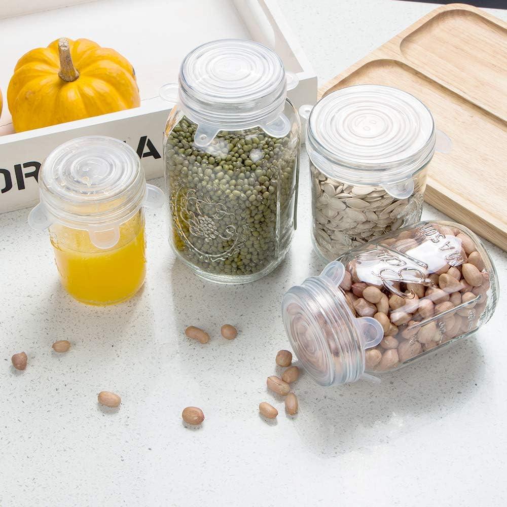 Tapas de Silicona Webake 10 Piezas para Tarros de 6.4 a 8.9 cm