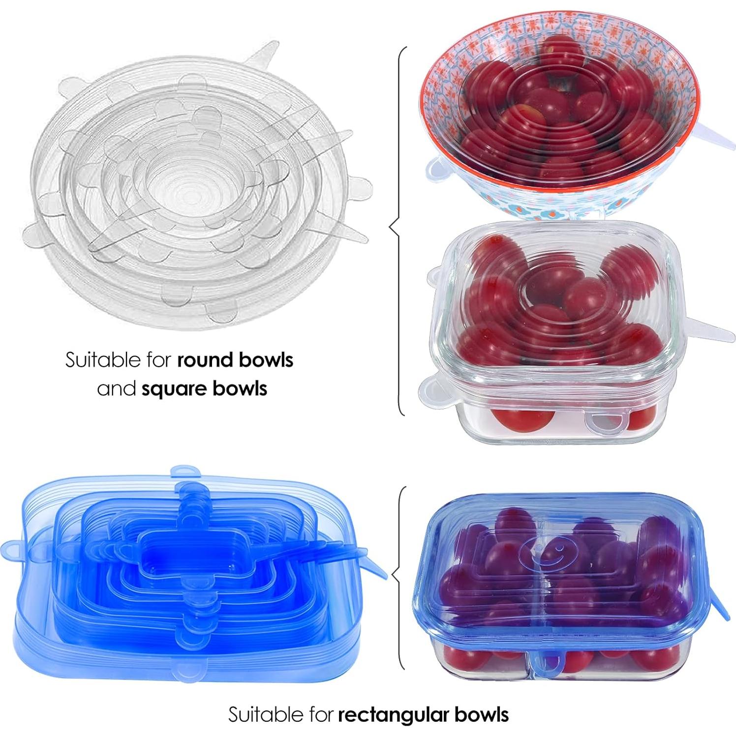 Tapas de Silicona Reutilizables Longzon 12 Piezas 6 Tamaños