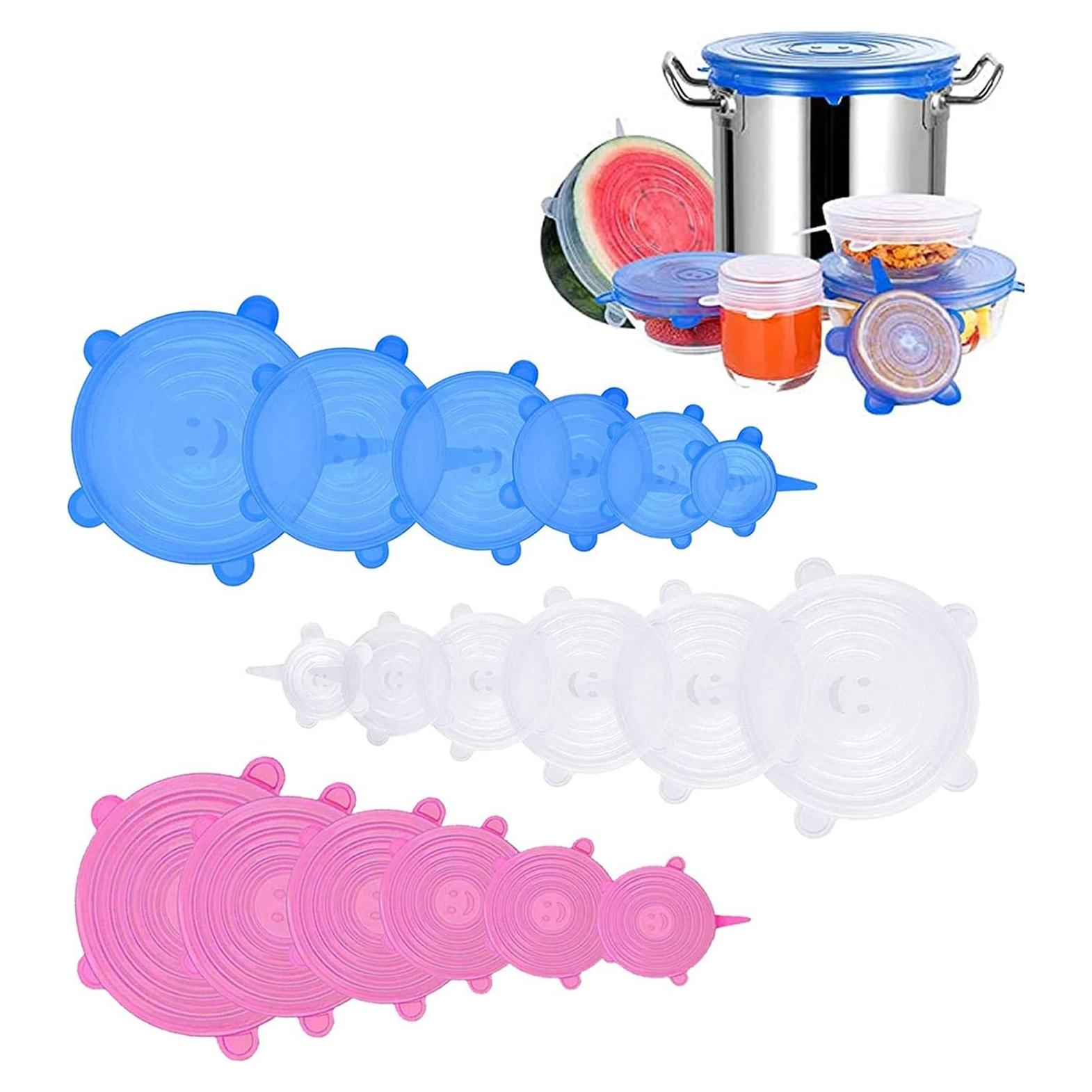 Tapas de Silicona Estirables Firsting - 18 Piezas, 6 Tamaños