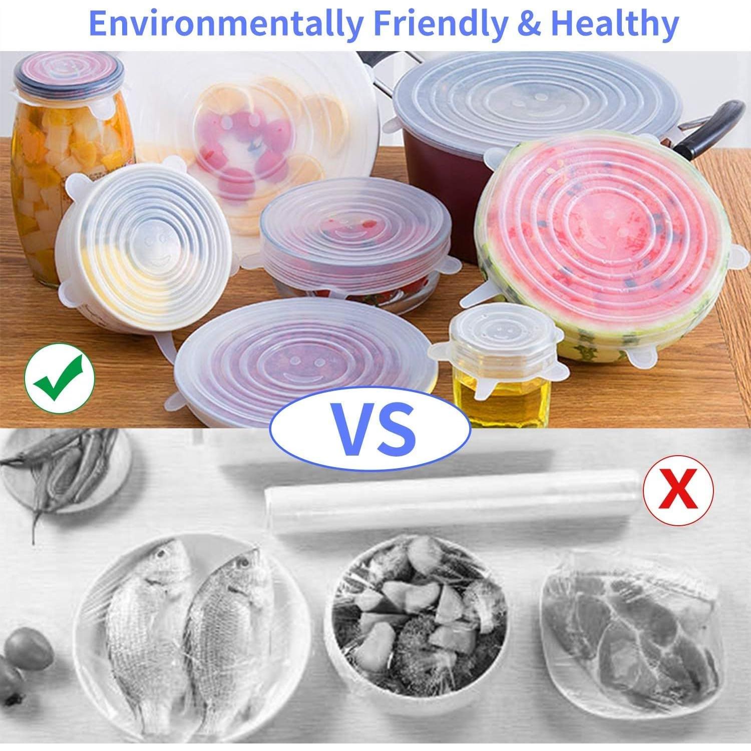 Tapas de Silicona Estirables Firsting - 18 Piezas, 6 Tamaños