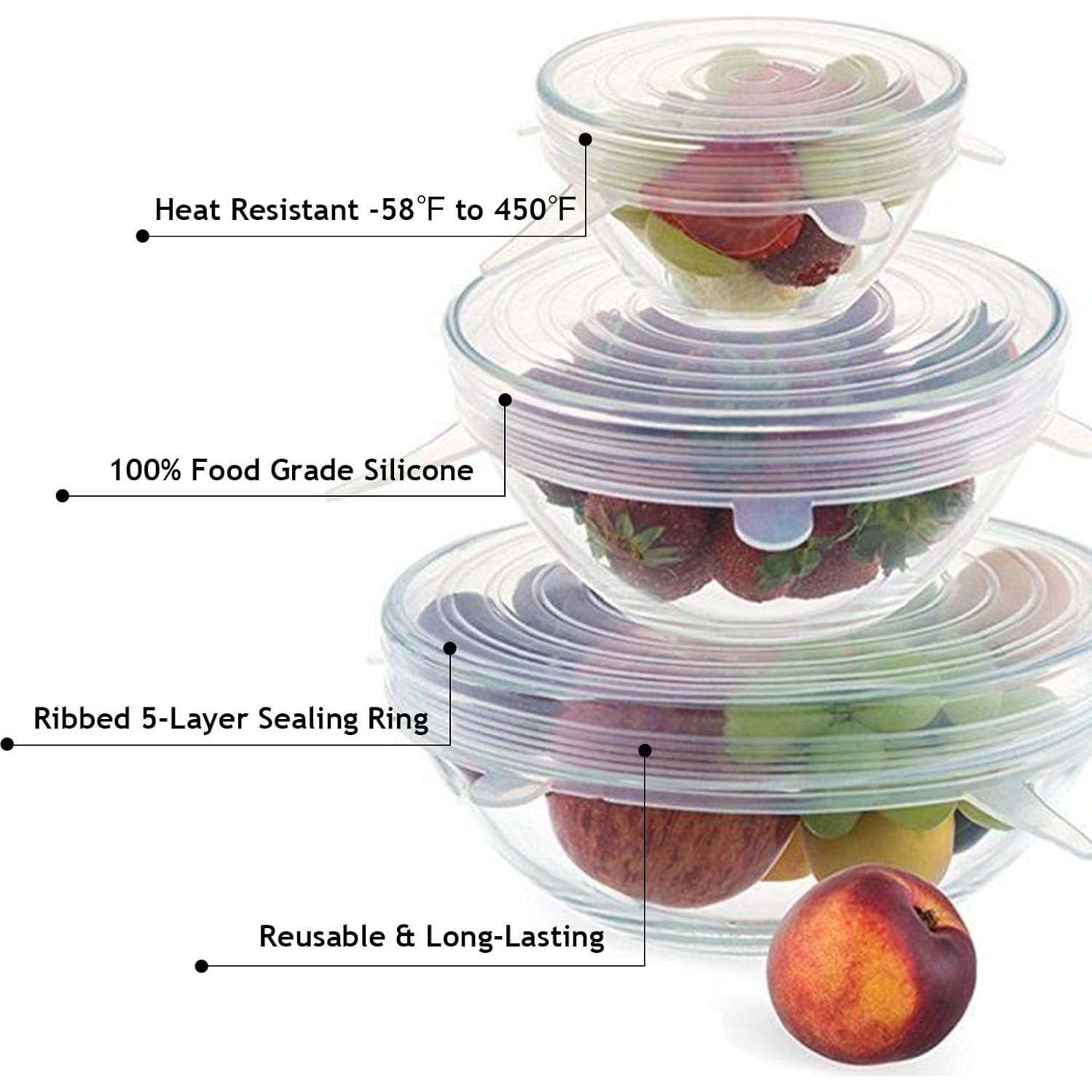 12 Tapas de Silicona Reutilizables GRITOSE para Alimentos