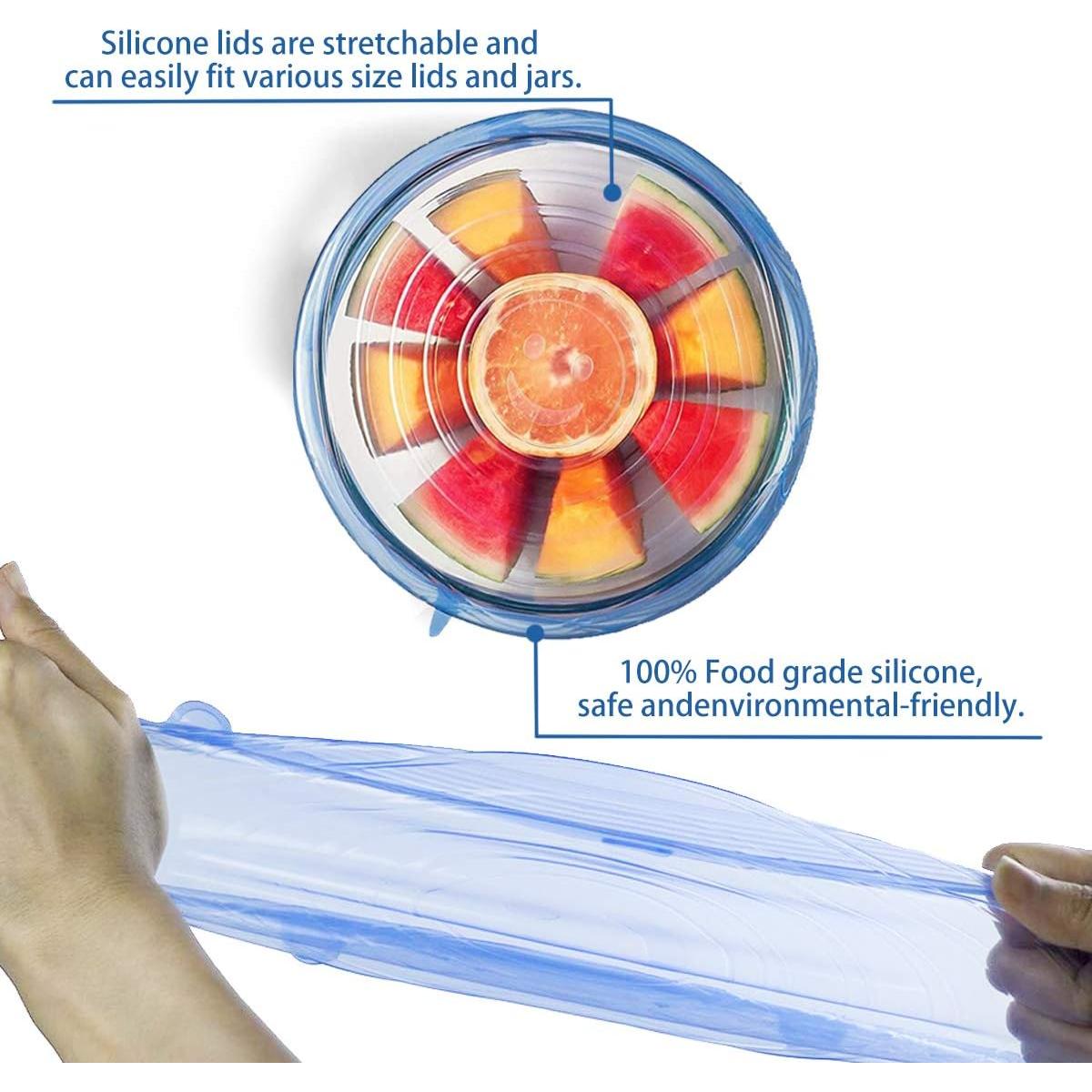 Tapas de Silicona Estirables YAZJIWAN 6 Piezas Azul