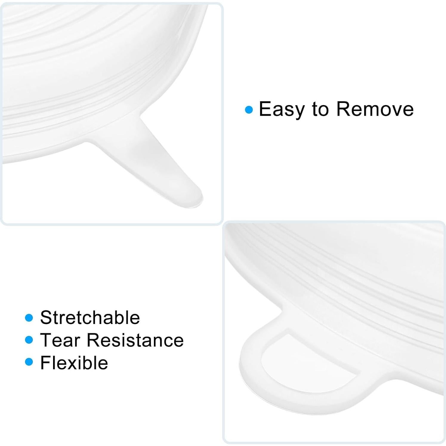 Tapa de Silicona Stretch uxcell, 4 Piezas 9.5cm Blanca