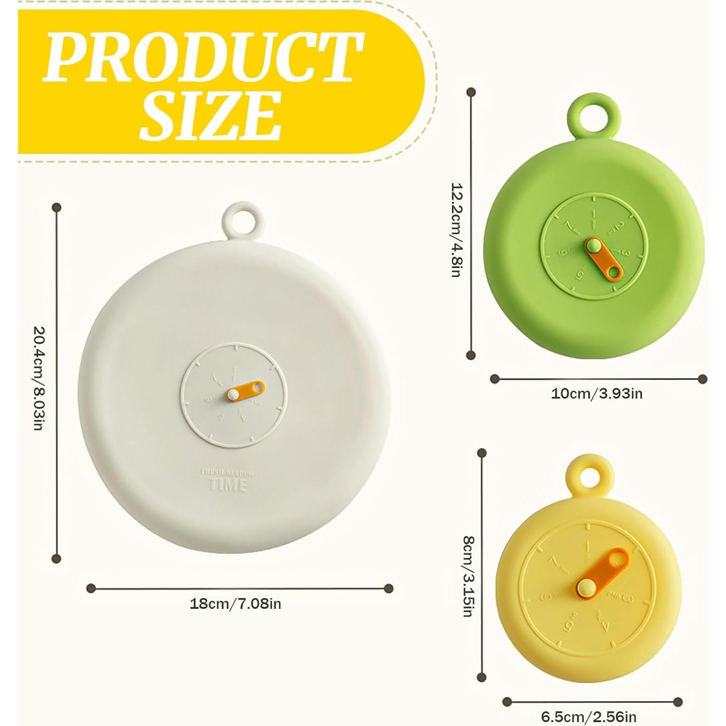 Juego de 6 Tapas de Silicona Estirables MdakeGo - Apta Microondas