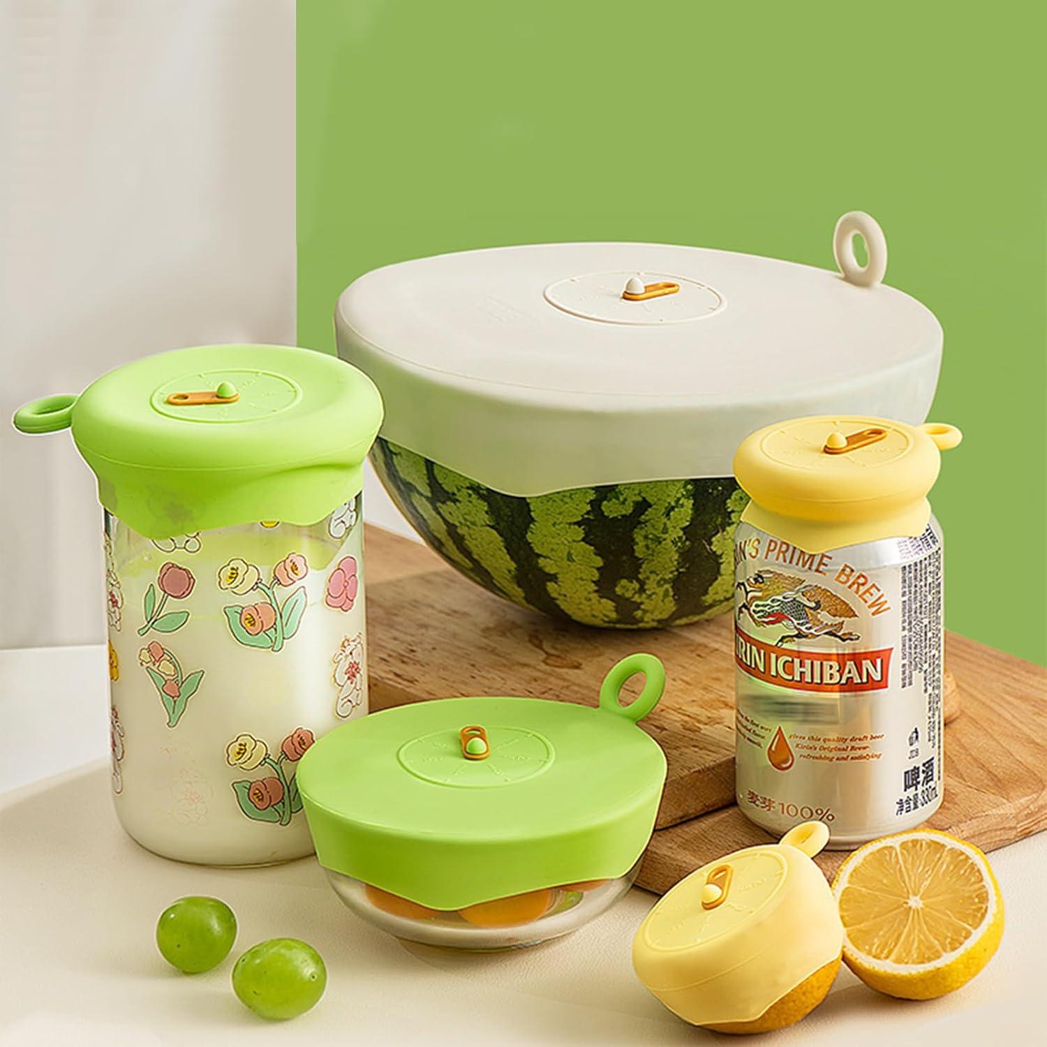 Juego de 6 Tapas de Silicona Estirables MdakeGo - Apta Microondas