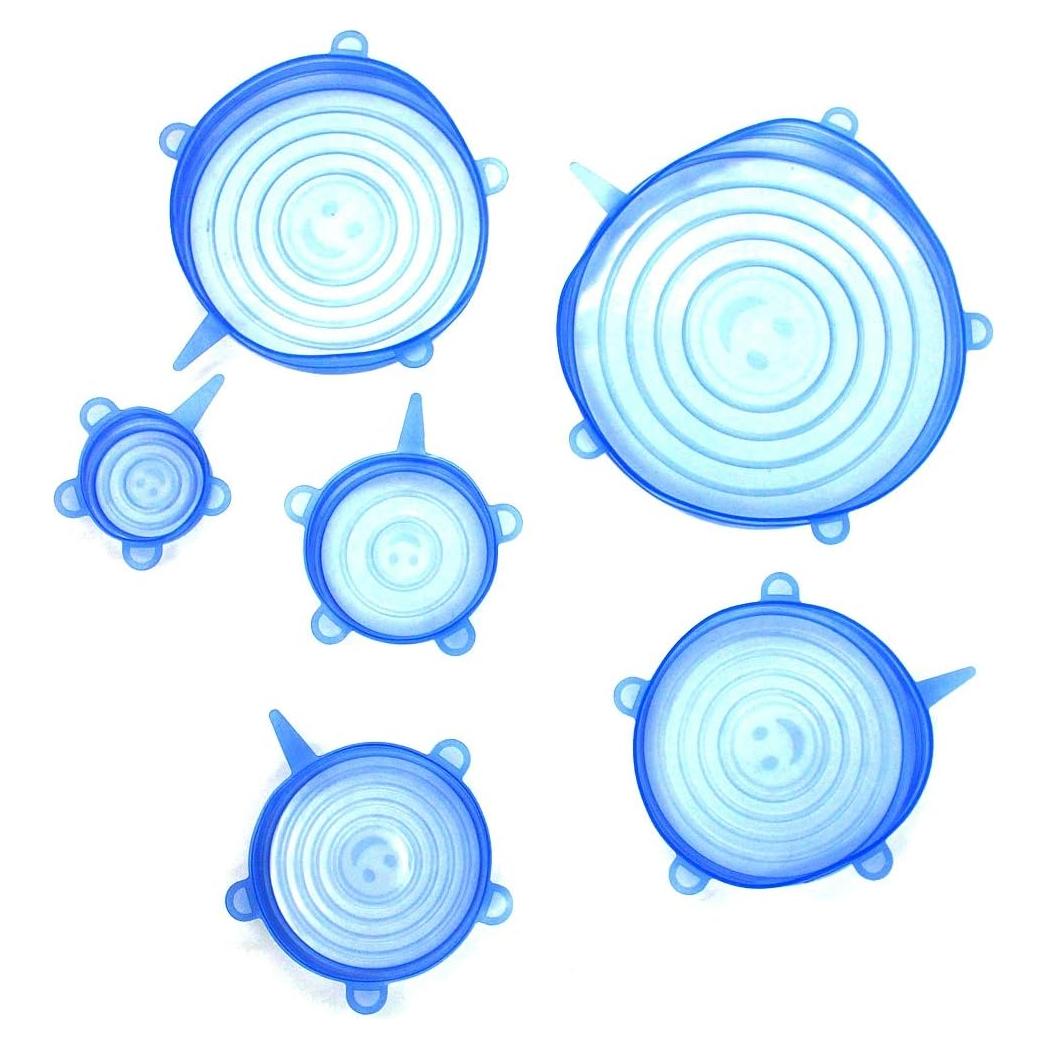 Tapa de Silicona Flexible LMS 6 Pcs Azul para Recipientes