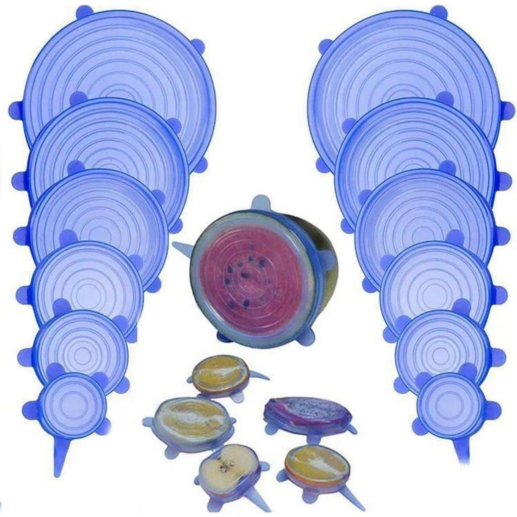 Tapa de Silicona Flexible LMS 6 Pcs Azul para Recipientes