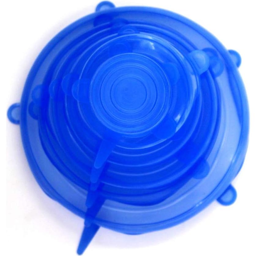 Tapa de Silicona Flexible LMS 6 Pcs Azul para Recipientes