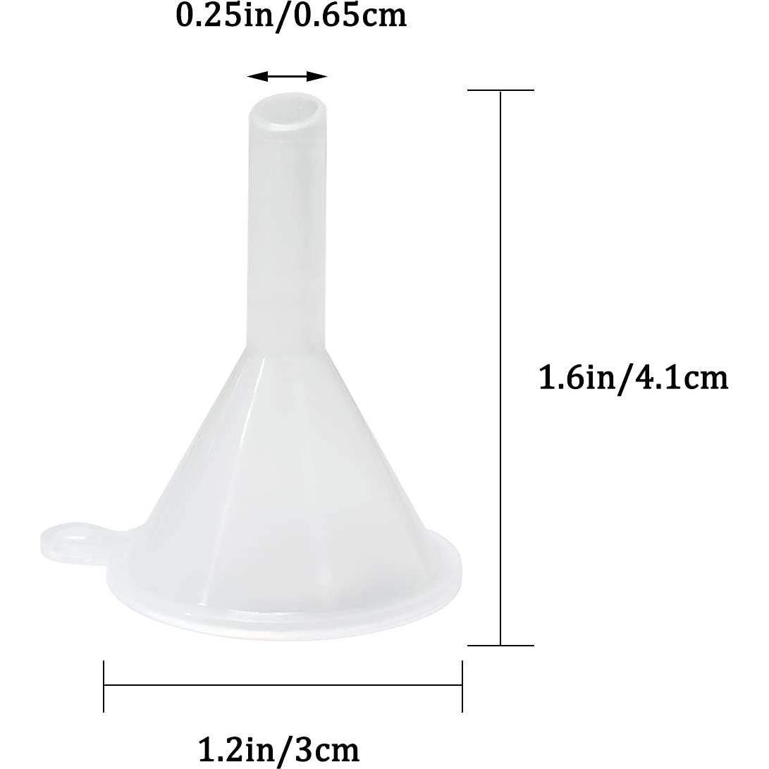 30 Mini Embudos de Plástico Transparente para Cocina y Laboratorio