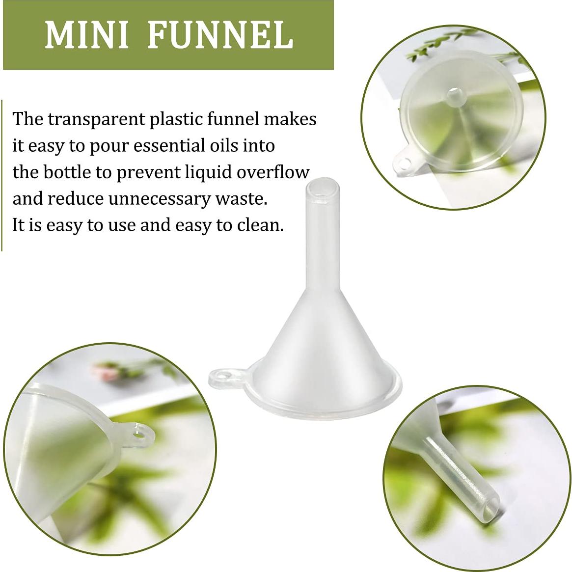 30 Mini Embudos de Plástico Transparente para Cocina y Laboratorio