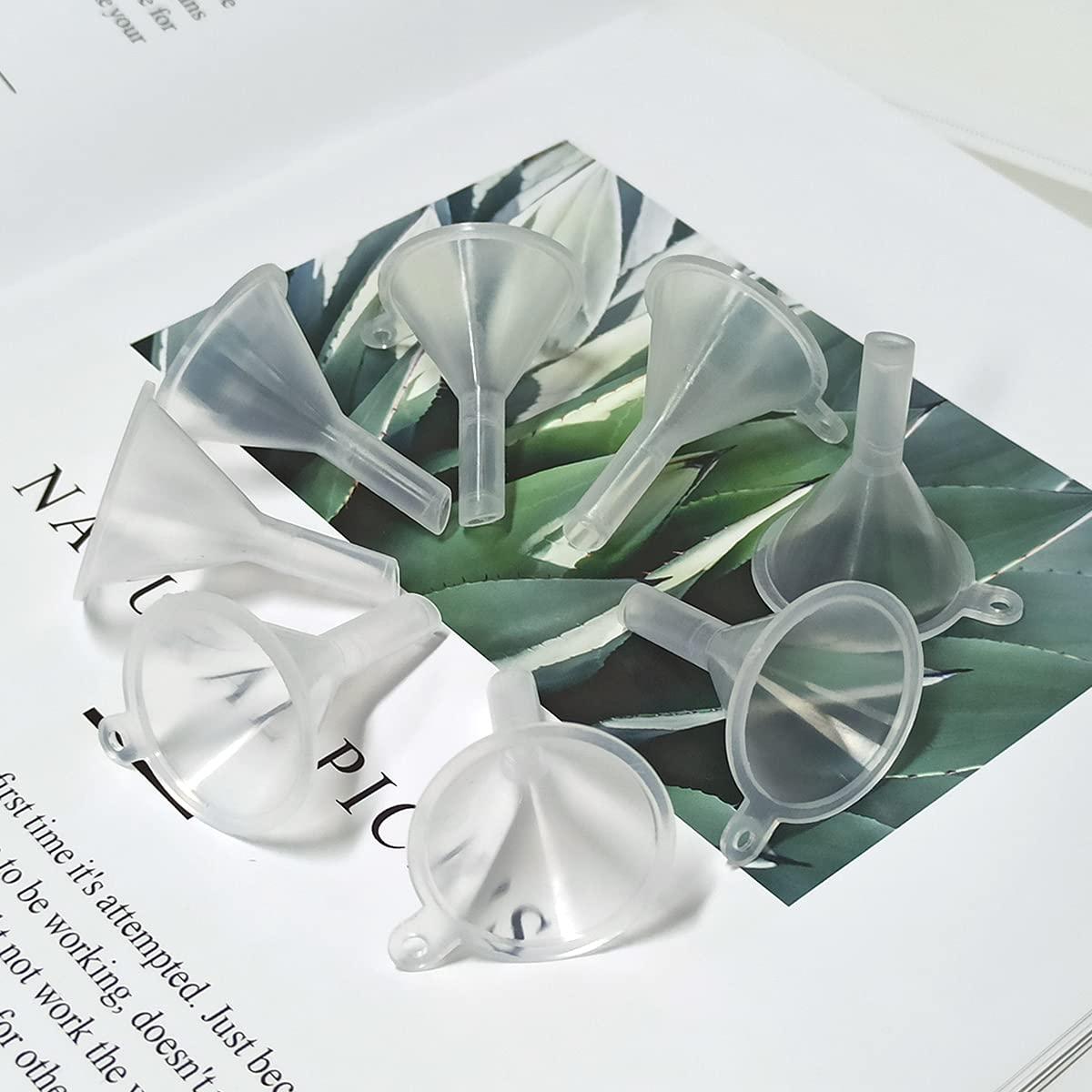 30 Mini Embudos de Plástico Transparente para Cocina y Laboratorio