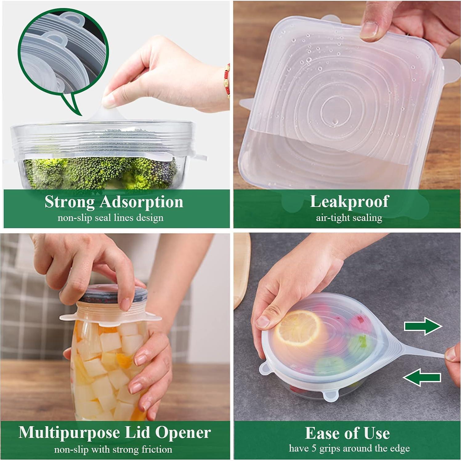 Tapas de Silicona Adpartner, 12 Piezas Reutilizables para Alimentos