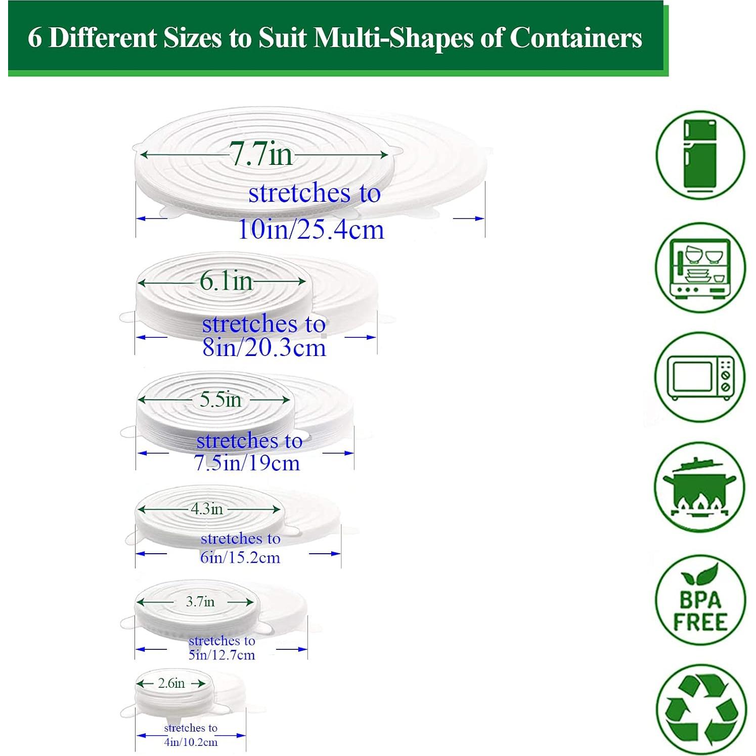 Tapas de Silicona Adpartner, 12 Piezas Reutilizables para Alimentos