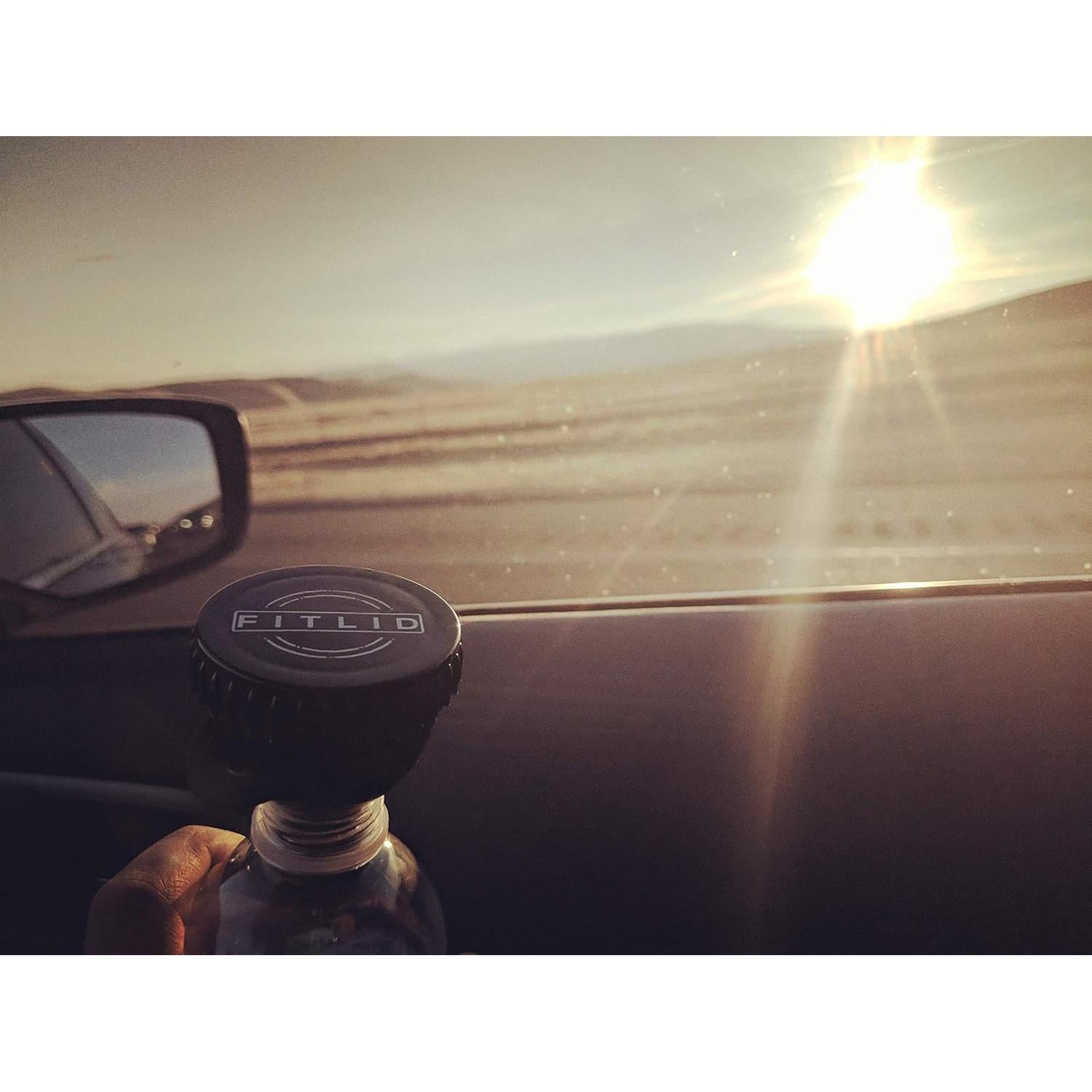 Paquete de 2 Embudos Portátiles FitLid para Suplementos - Negro