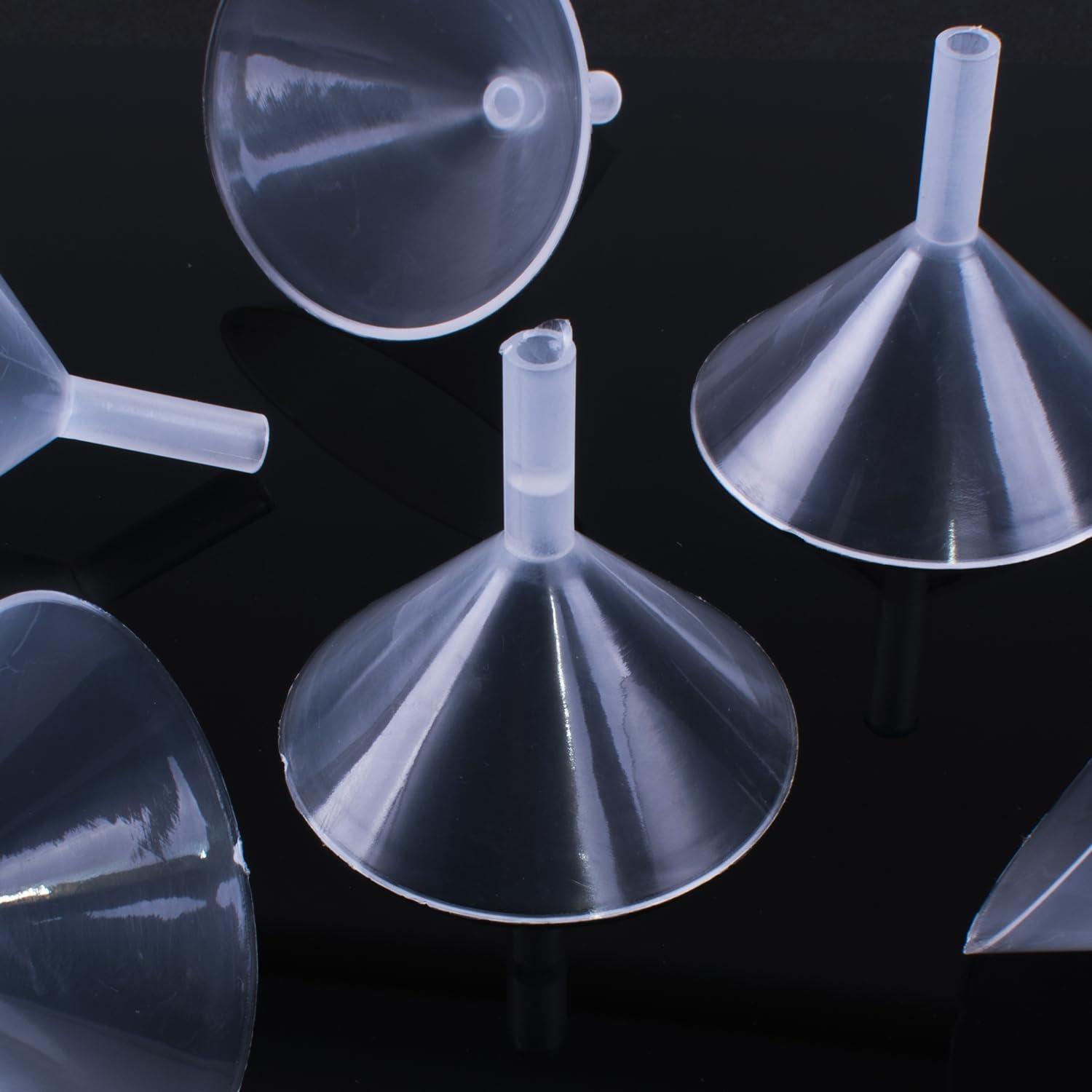 Pequeños Embudos de Plástico Transparente Super Z Outlet - Paquete de 12