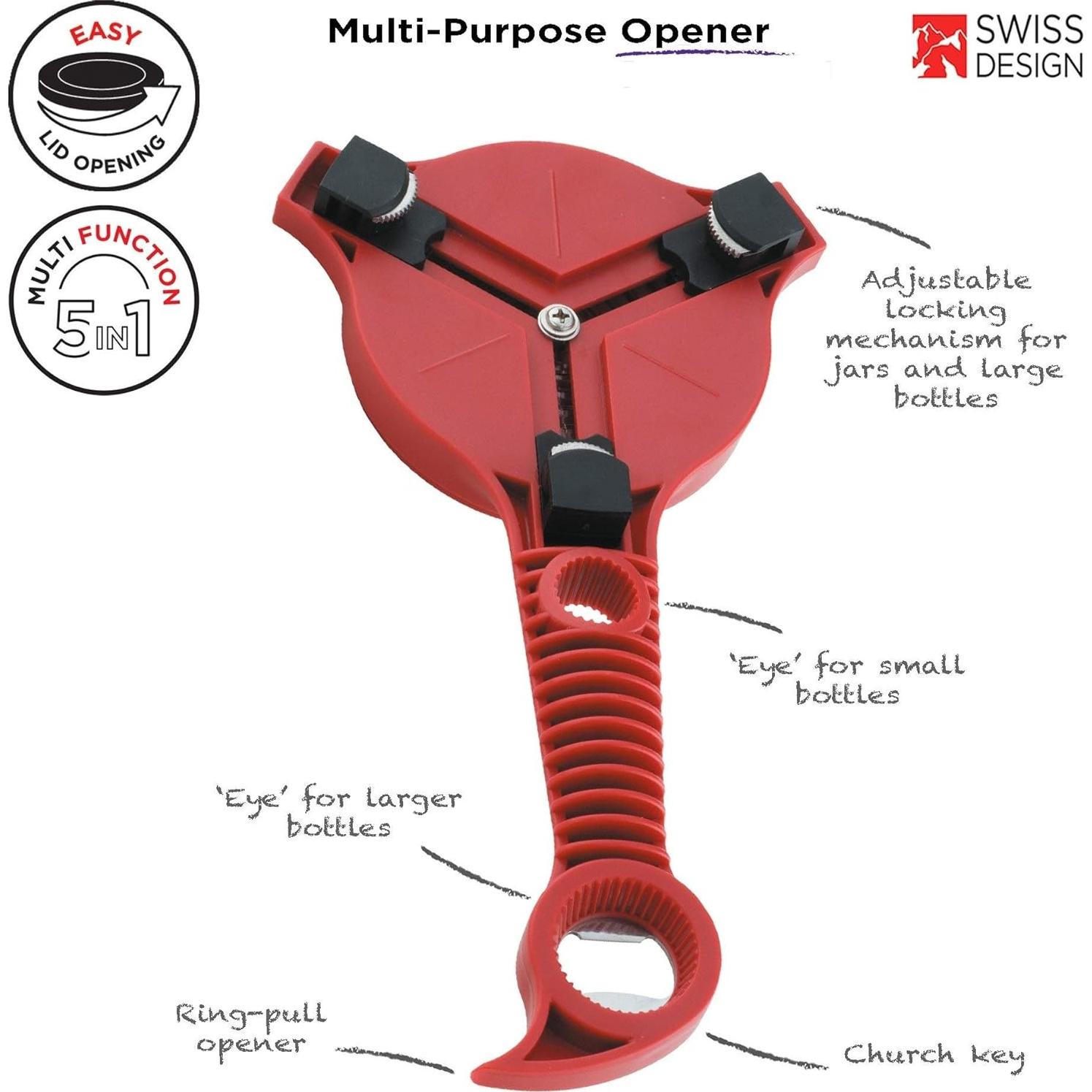 Abrebotellas Multiusos Kuhn Rikon 5-en-1 Rojo 12.7x25.4cm