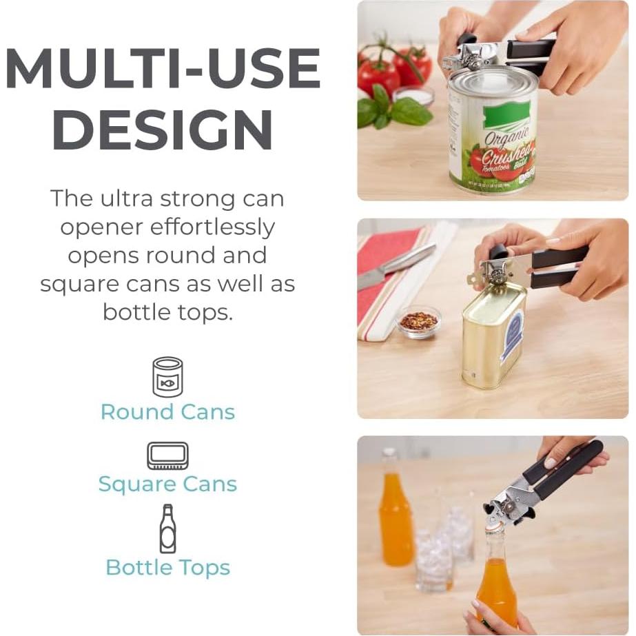 Abrelatas Manual Kitchen Genie de Acero Inoxidable 19cm