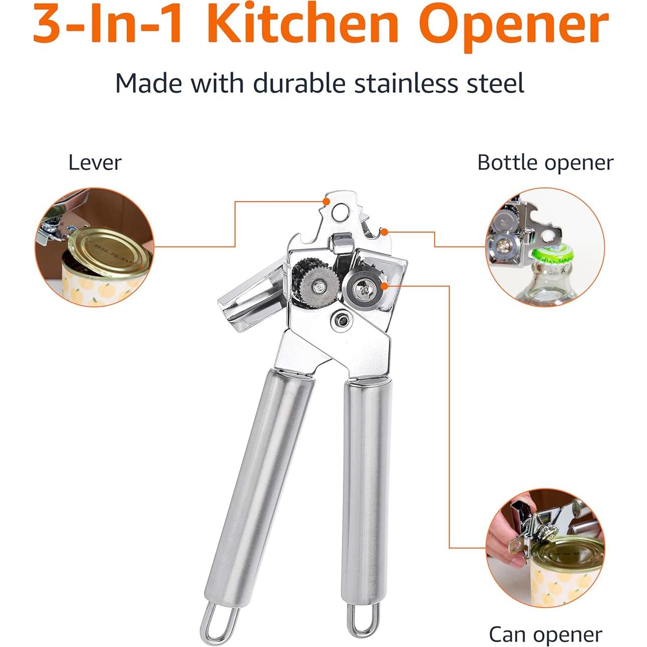 Abrelatas Manual Amazon Basics Acero Inoxidable 21.1cm