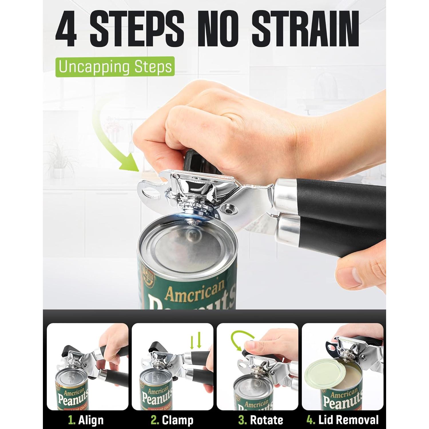 Abrelatas Manual PUPTILY Multifuncional de Acero Inoxidable