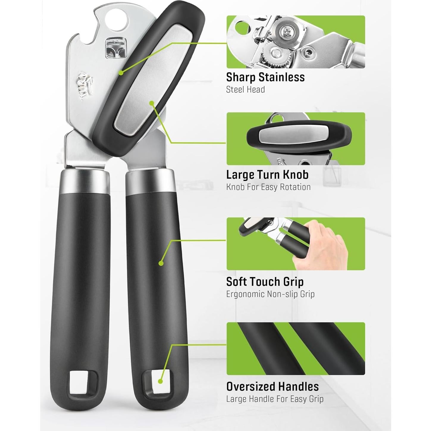 Abrelatas Manual PUPTILY Multifuncional de Acero Inoxidable