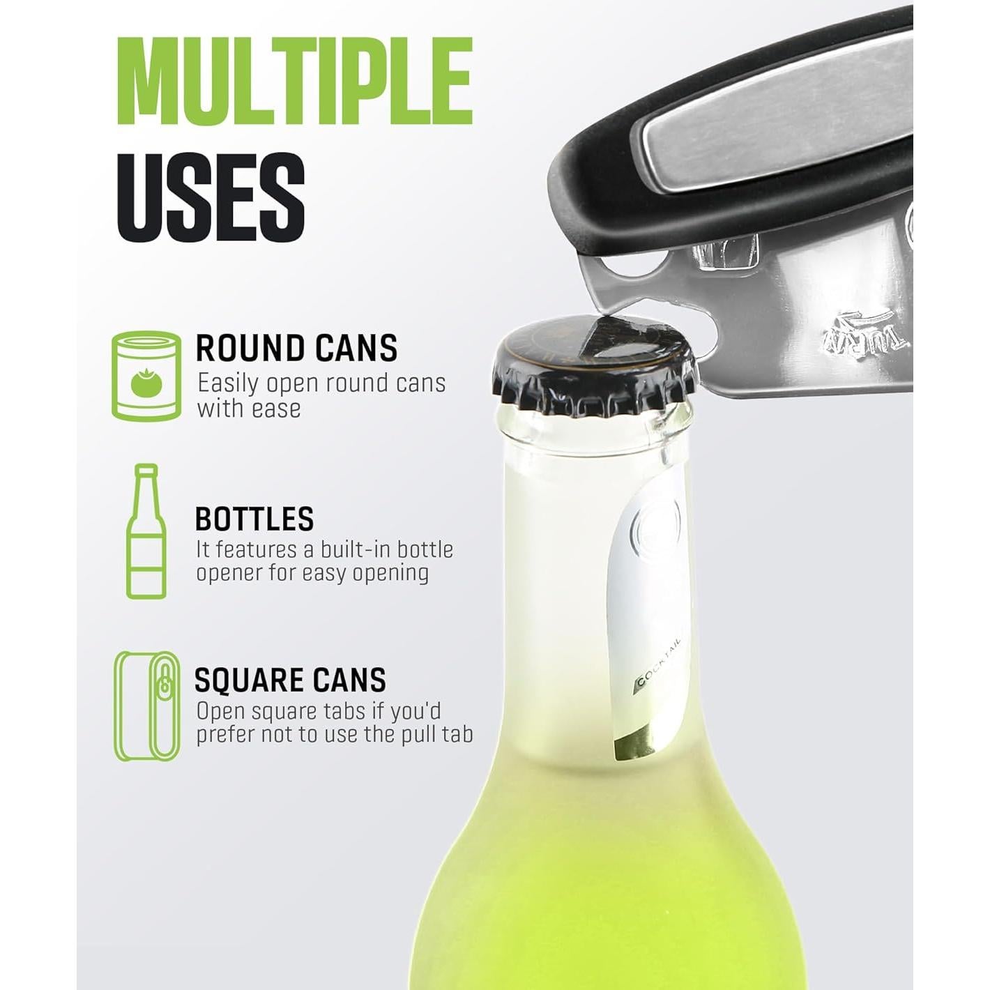 Abrelatas Manual PUPTILY Multifuncional de Acero Inoxidable