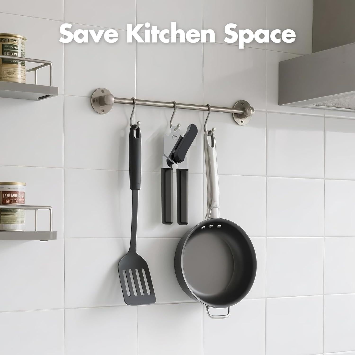 Abrelatas Manual COKORA Acero Inoxidable Negro Ergonómico