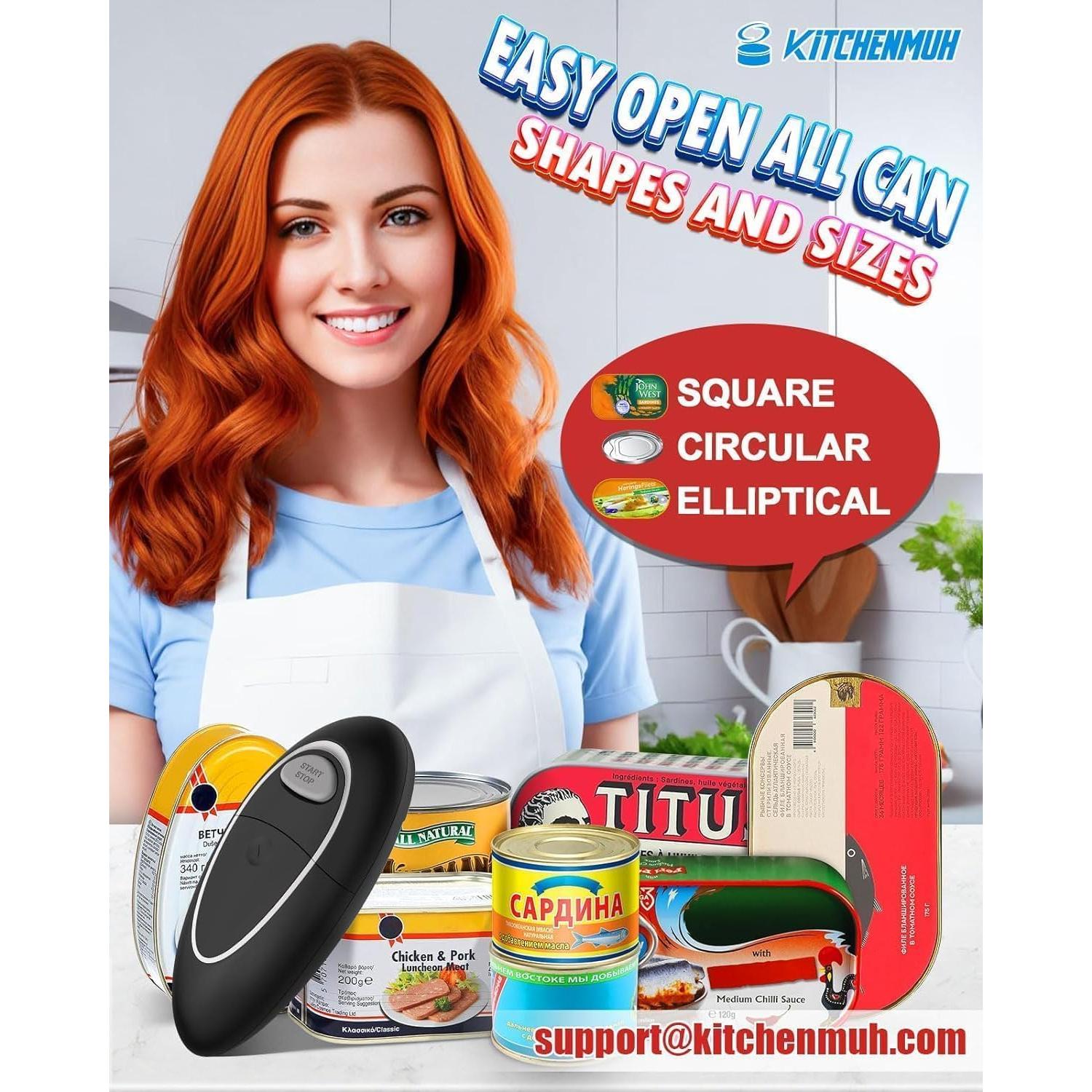 Abrelatas Eléctrico KITCHENMUH Automático para Latas 2024