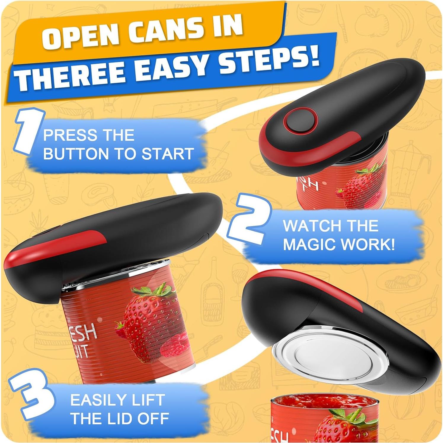 Abrelatas Eléctrico PatiBooo Automático 21.3x9.7cm Sin Bordes Afilados