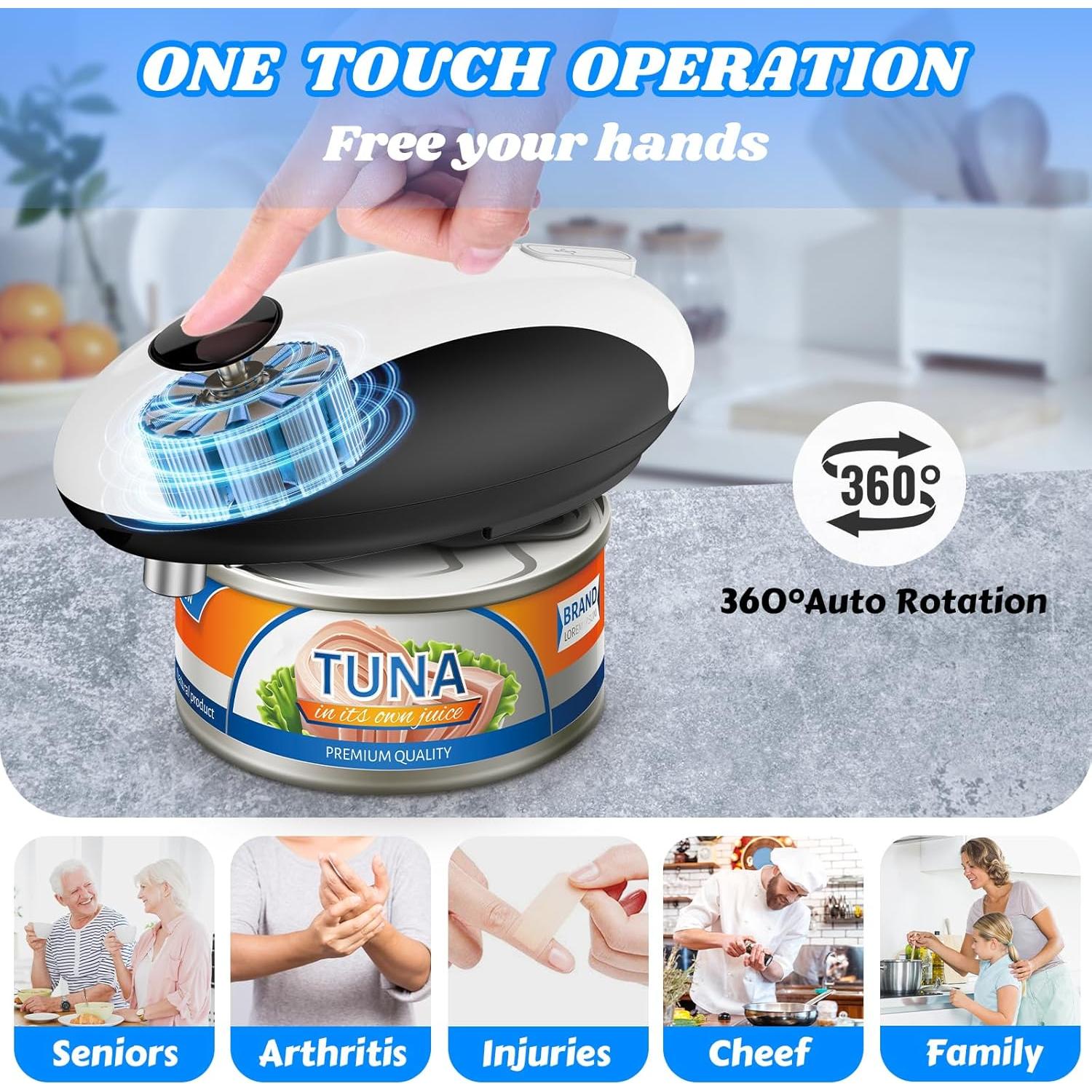 Abrelatas Eléctrico CEVING ECO-01 Recargable USB Automático