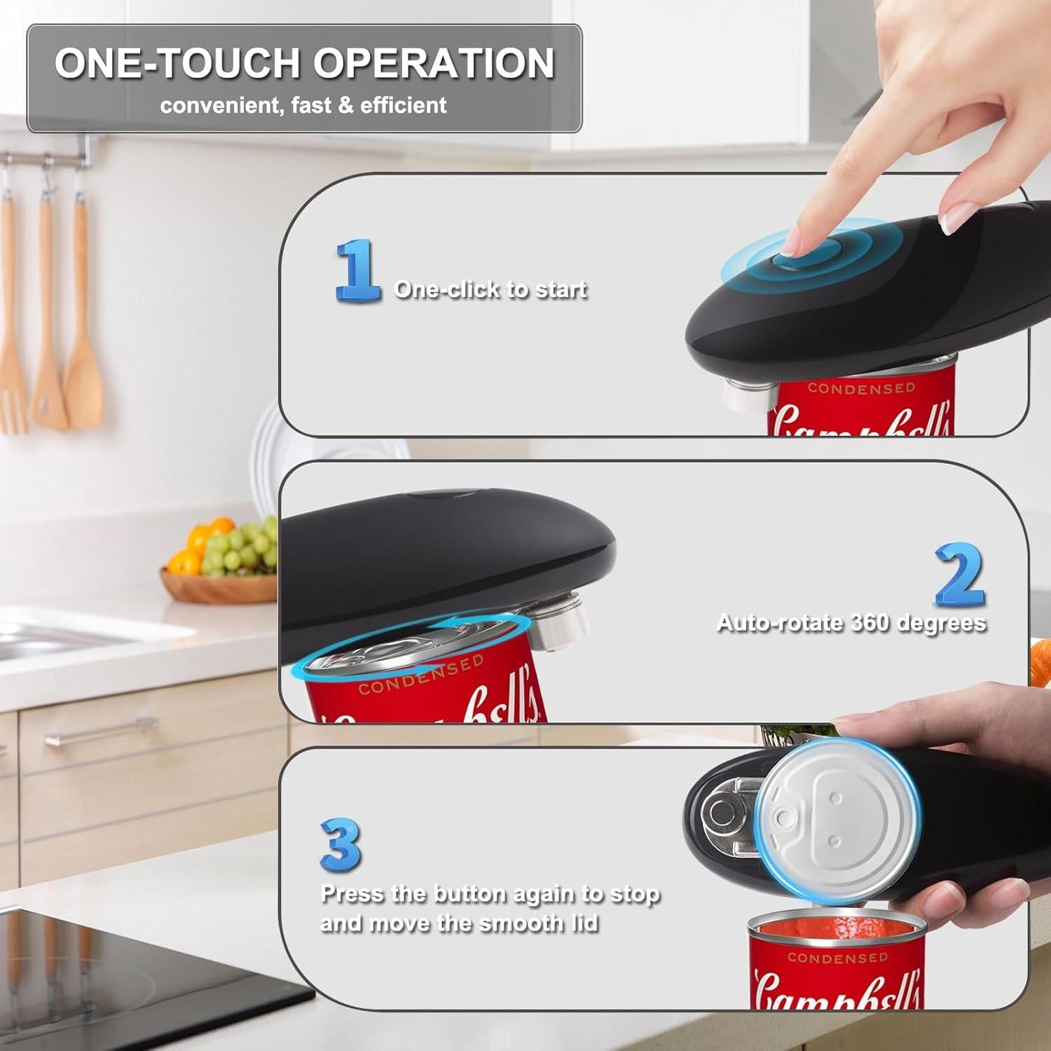 Abridora de Latas Eléctrica DRIDOUAM 2.0 Automática 15.7cm