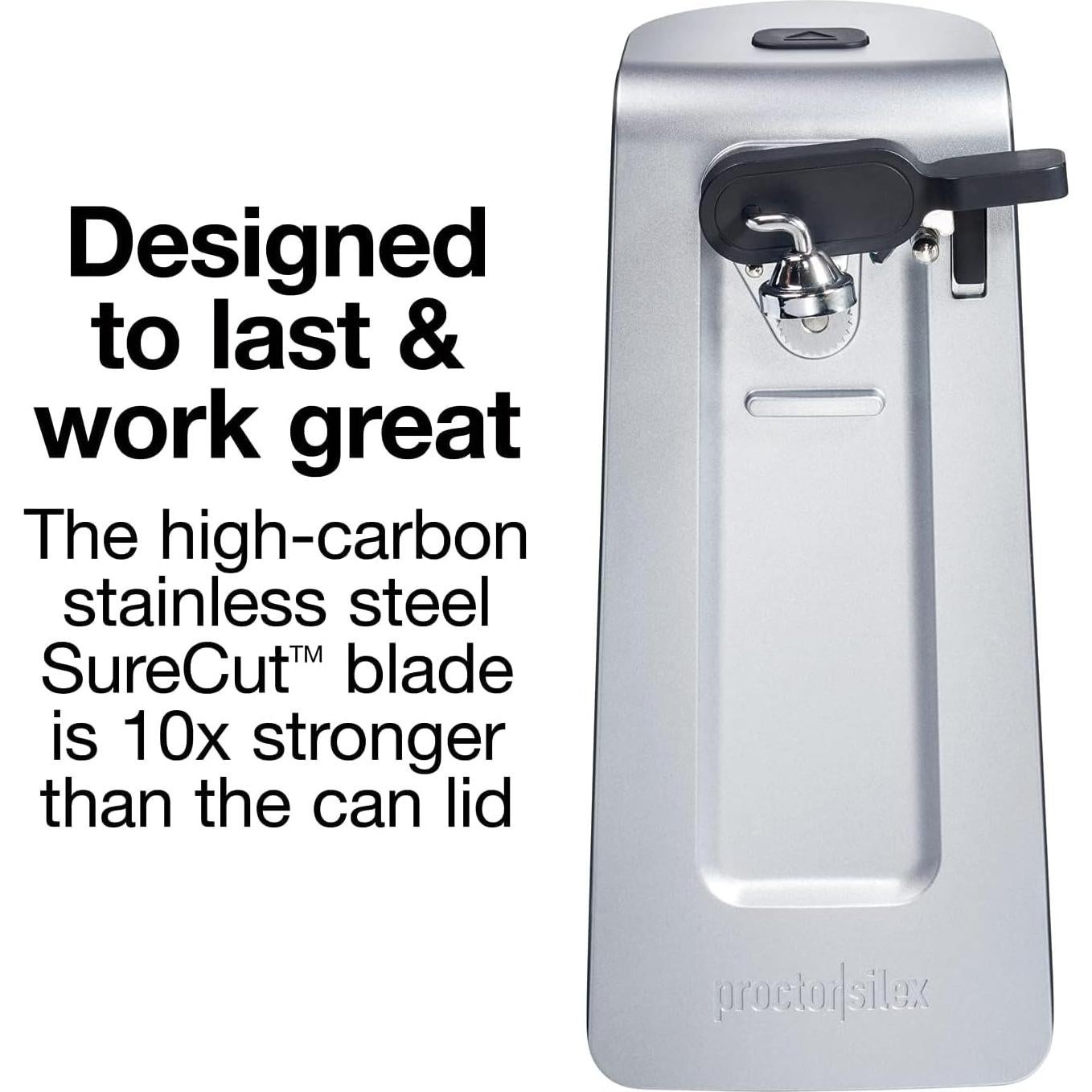 Abrelatas Eléctrico Proctor Silex SureCut 850g Automático Plata