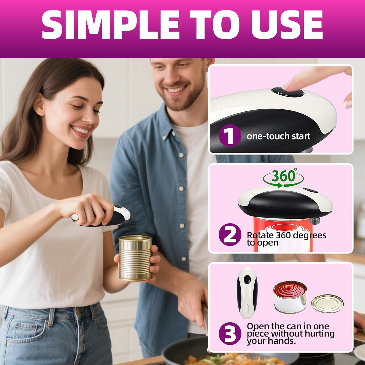 Abrelatas Eléctrico Automático AREYCVK Negro y Blanco