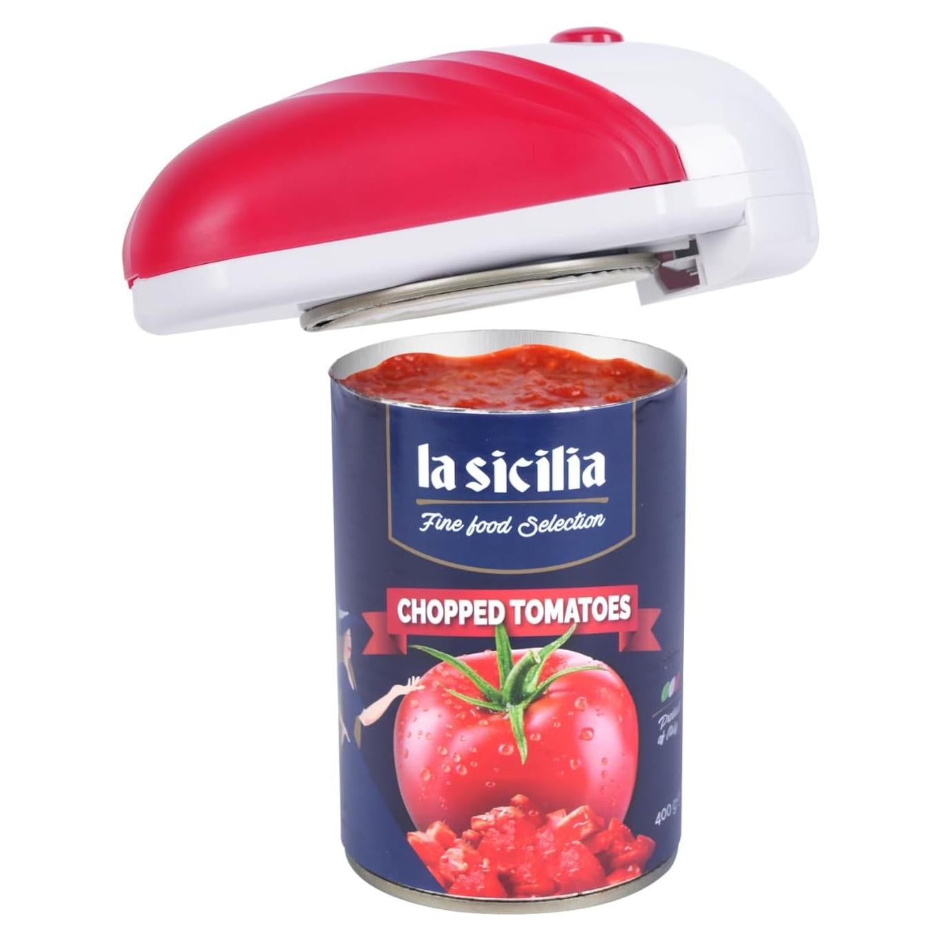 Abrelatas Eléctrico Harnyles Automático Rojo 170g Acero Inoxidable