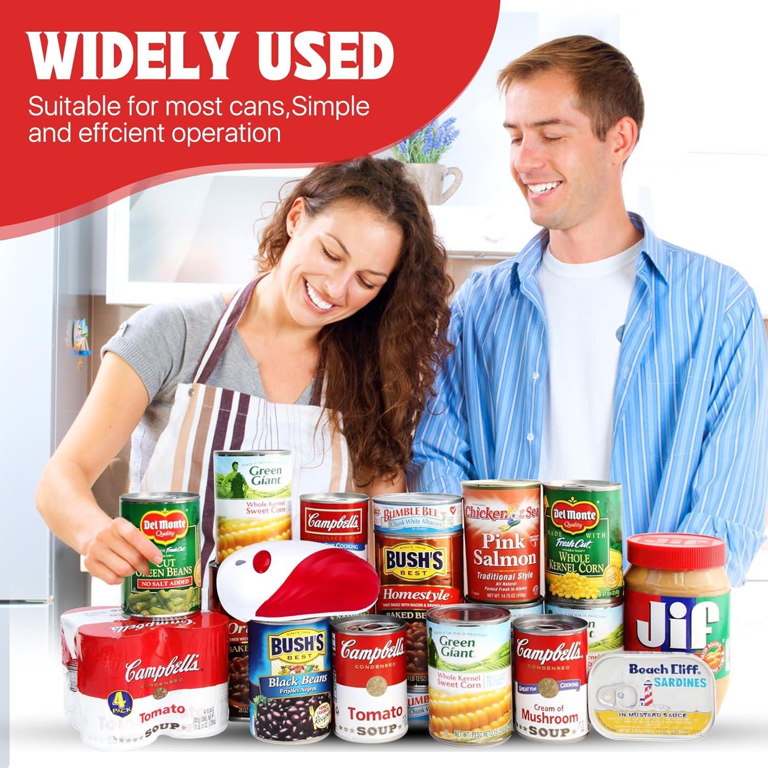 Abrelatas Eléctrico Harnyles Automático Rojo 170g Acero Inoxidable