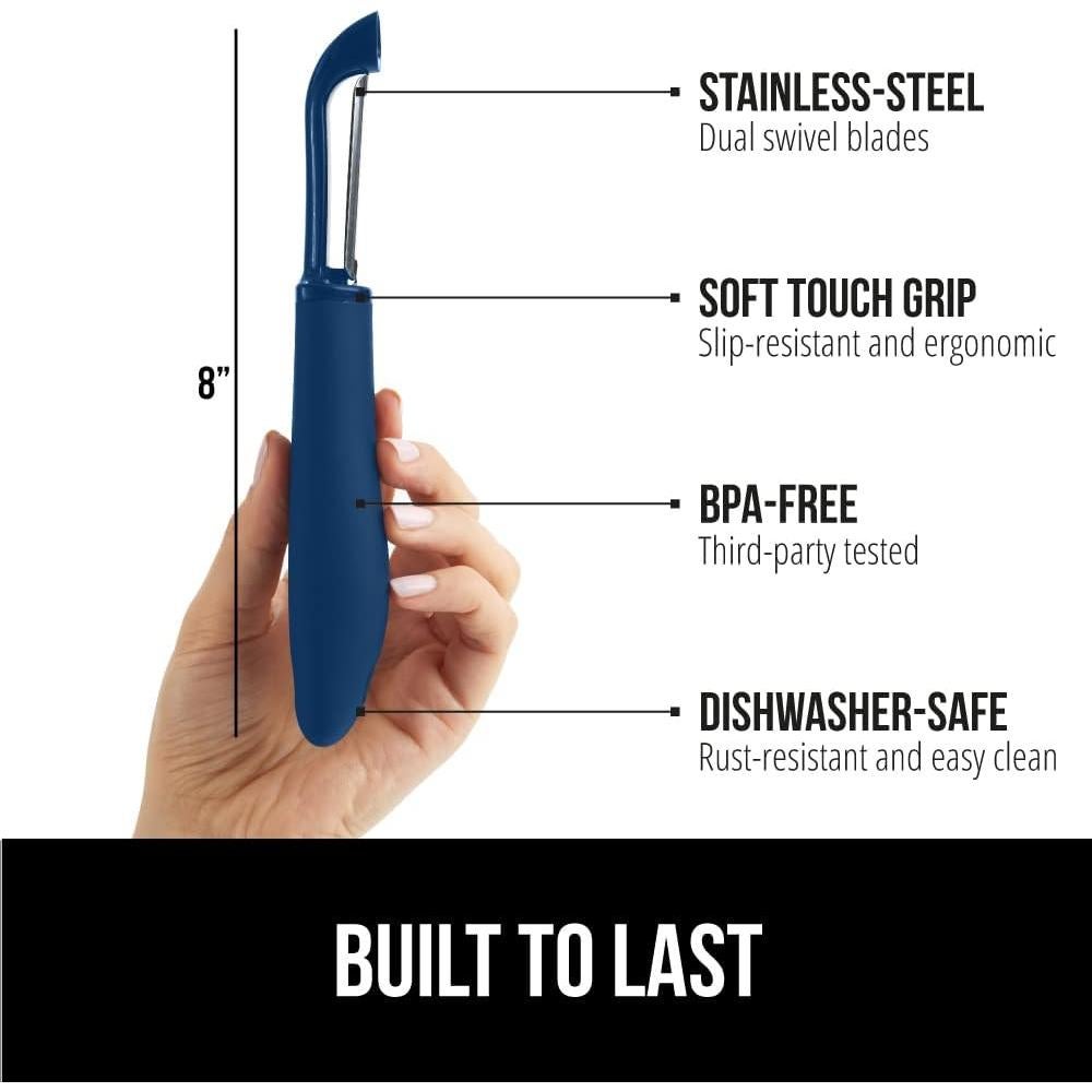 Pelador de Verduras Gorilla Grip Acero Inoxidable Azul