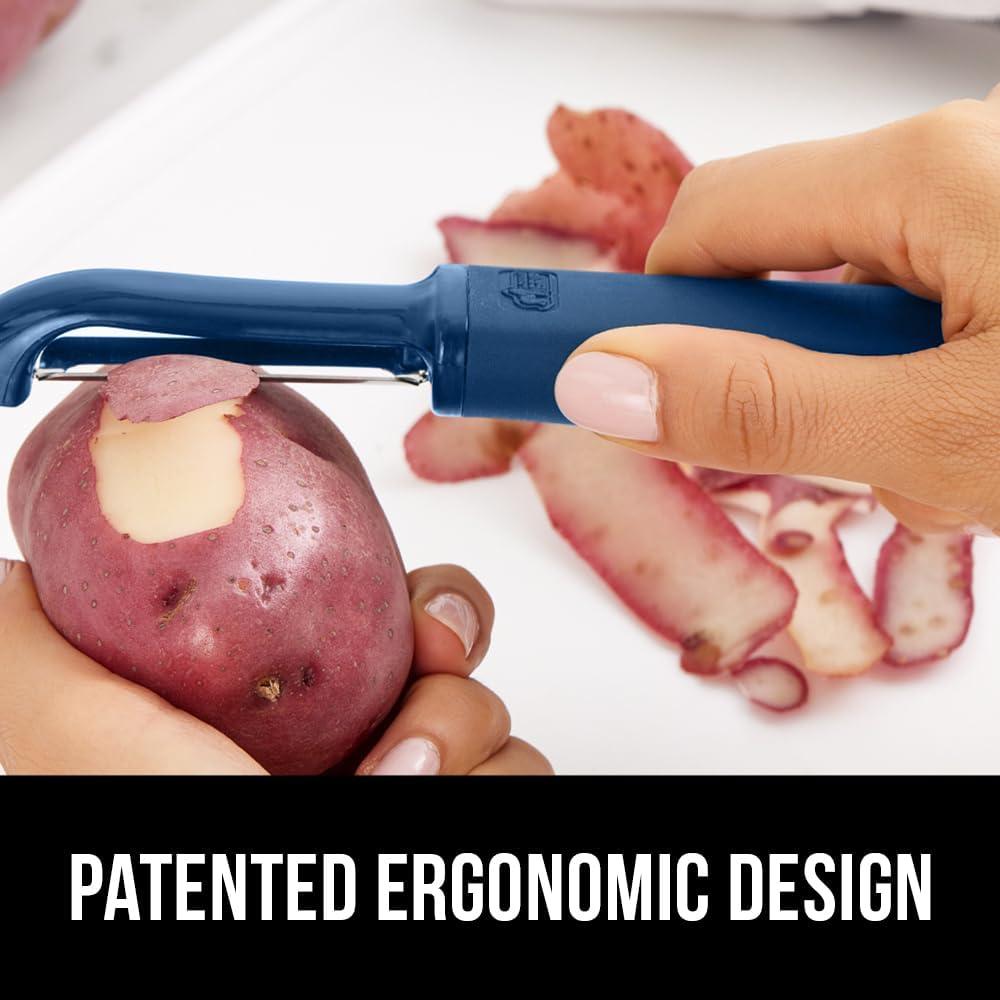 Pelador de Verduras Gorilla Grip Acero Inoxidable Azul