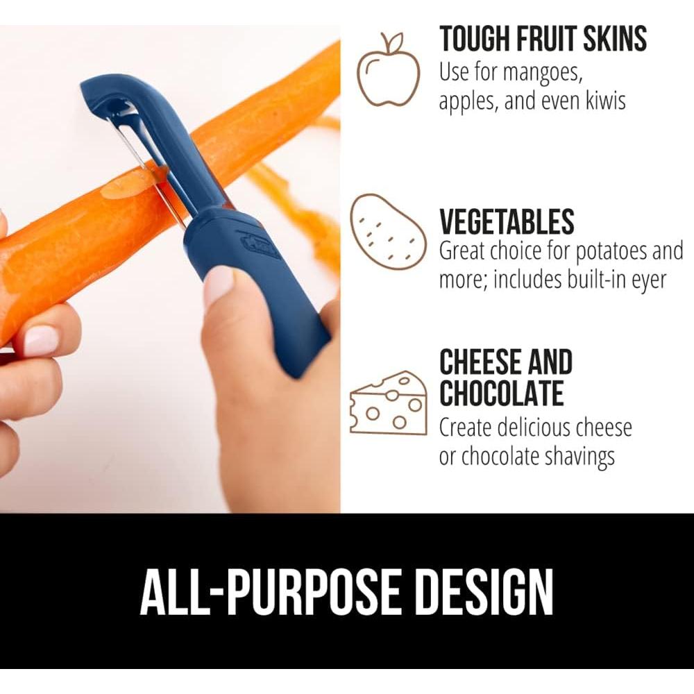 Pelador de Verduras Gorilla Grip Acero Inoxidable Azul