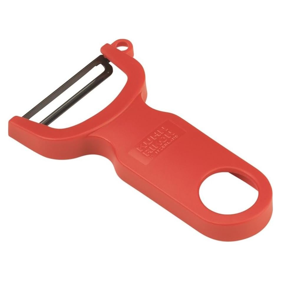Pelador Suizo Original Kuhn Rikon Rojo - Hoja Acero Carbono