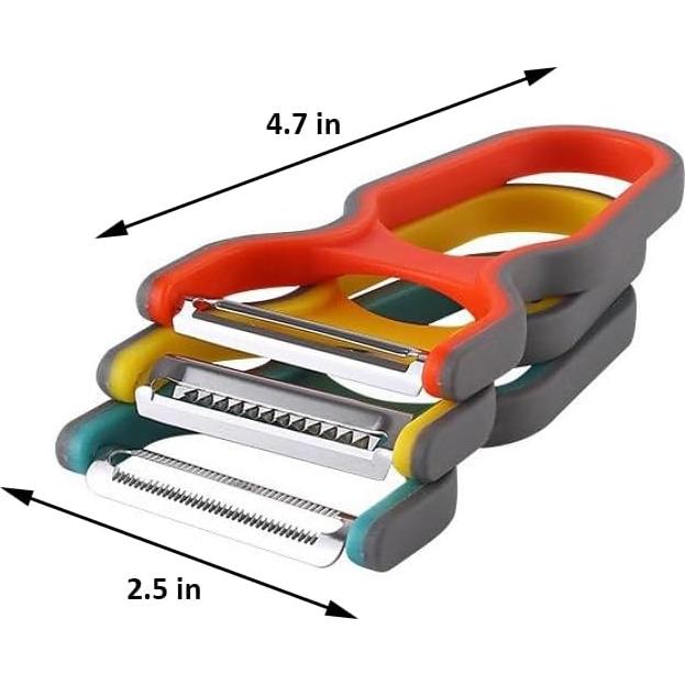 Paquete de 3 Peladores de Verduras DRHAHA - Acero Inoxidable