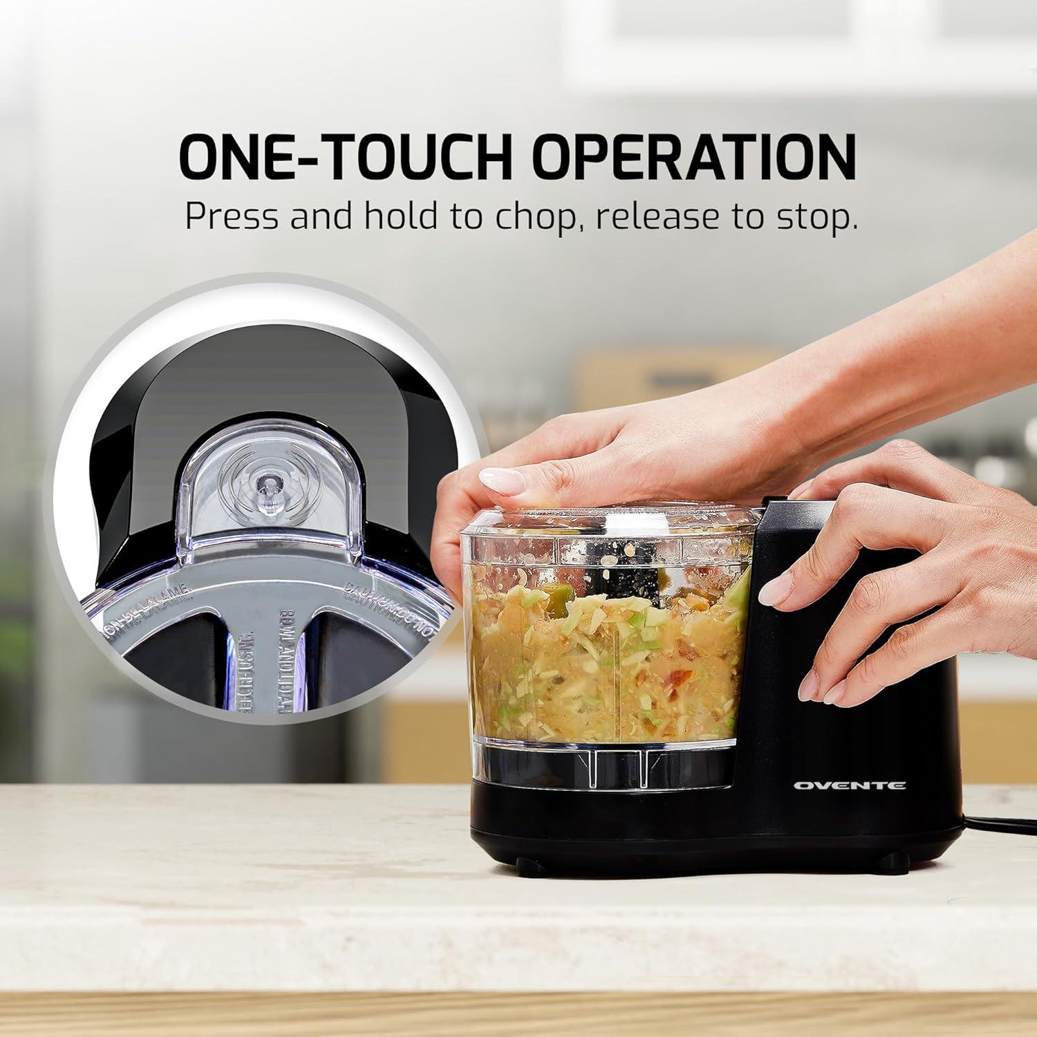 Picadora Eléctrica OVENTE PF1515B 1.5 Tazas 100W Negra